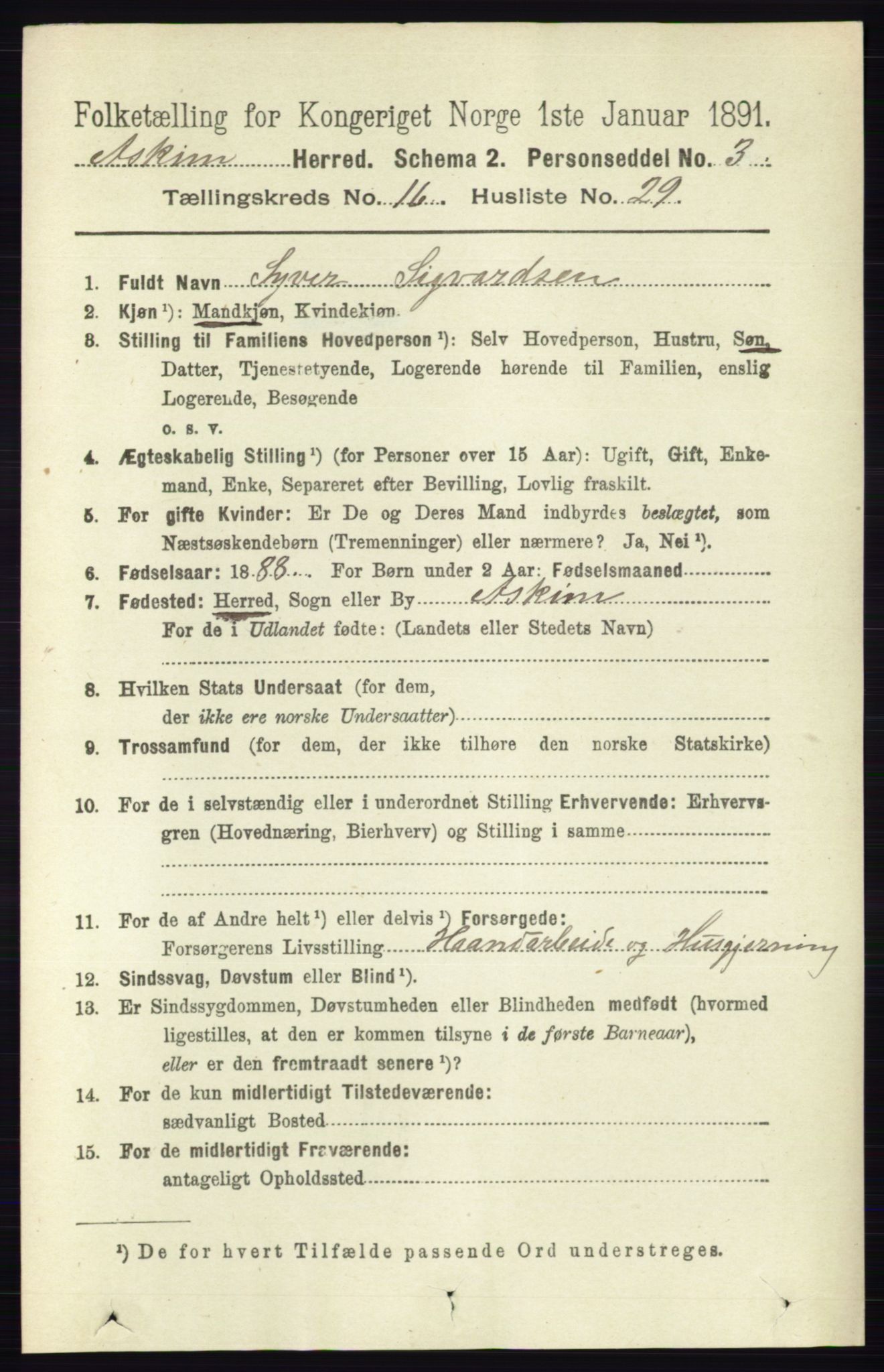 RA, 1891 census for 0124 Askim, 1891, p. 2811