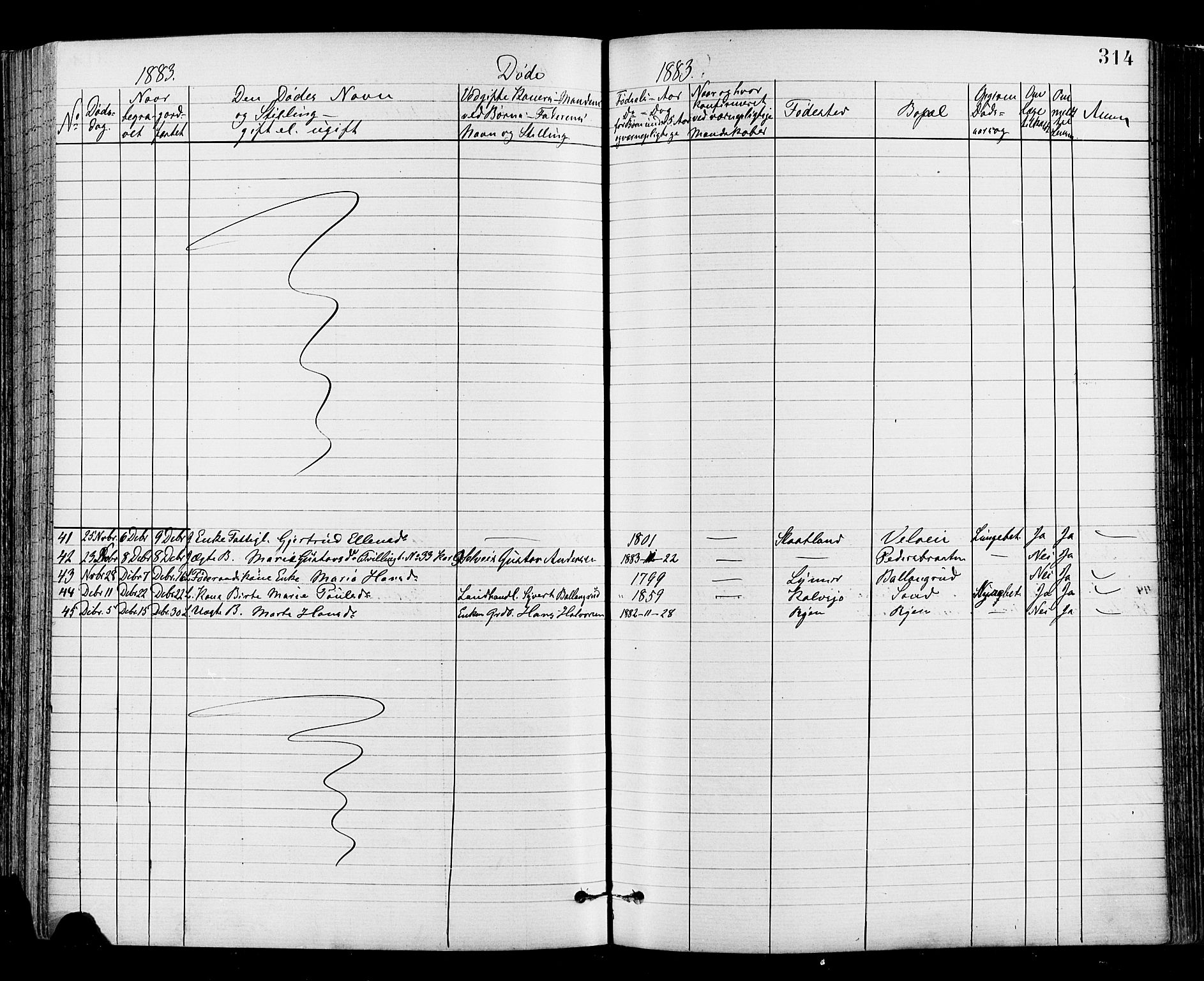 Jevnaker prestekontor, SAH/PREST-116/H/Ha/Haa/L0008: Parish register (official) no. 8, 1877-1890, p. 314