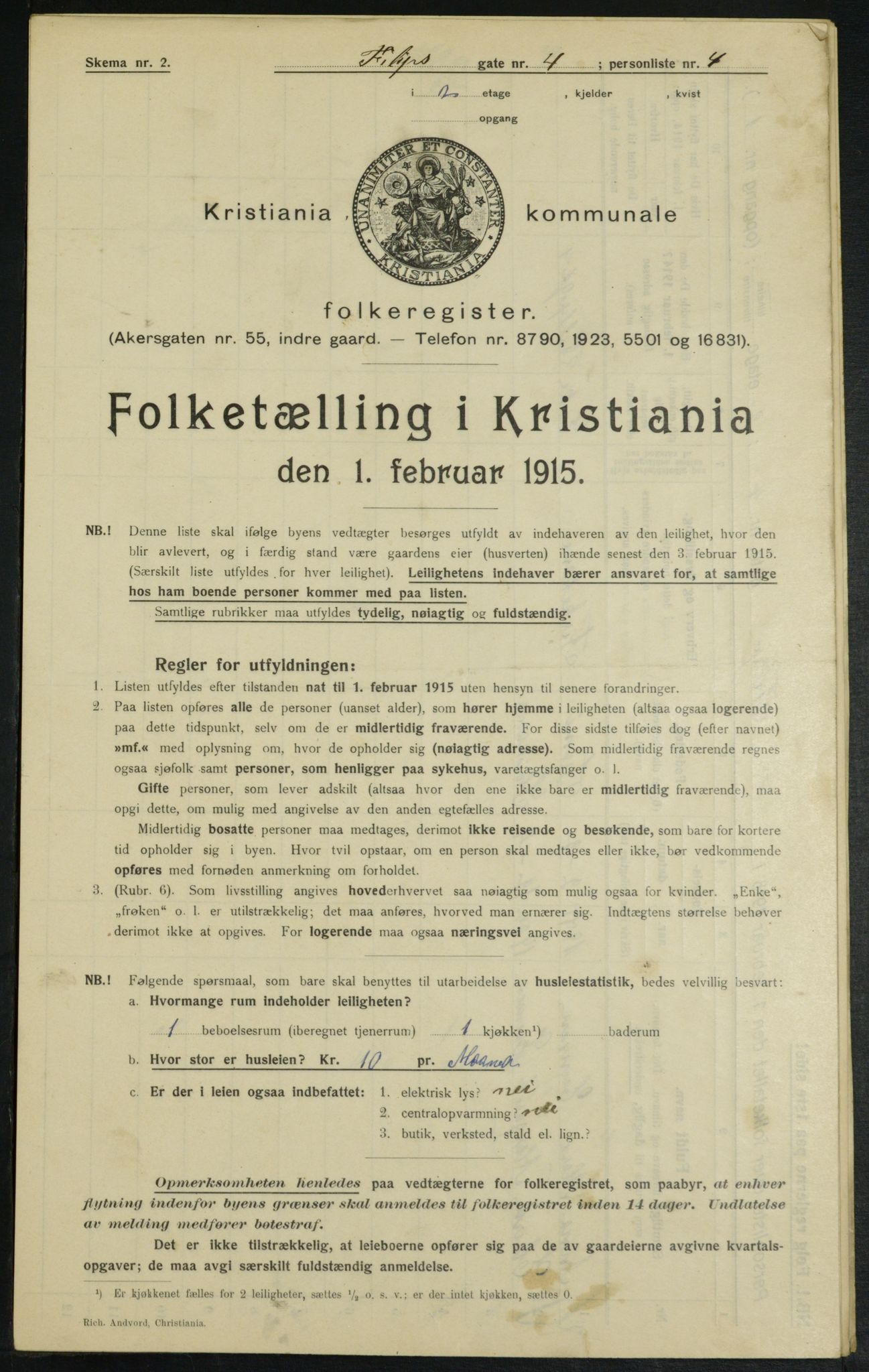 OBA, Municipal Census 1915 for Kristiania, 1915, p. 23781