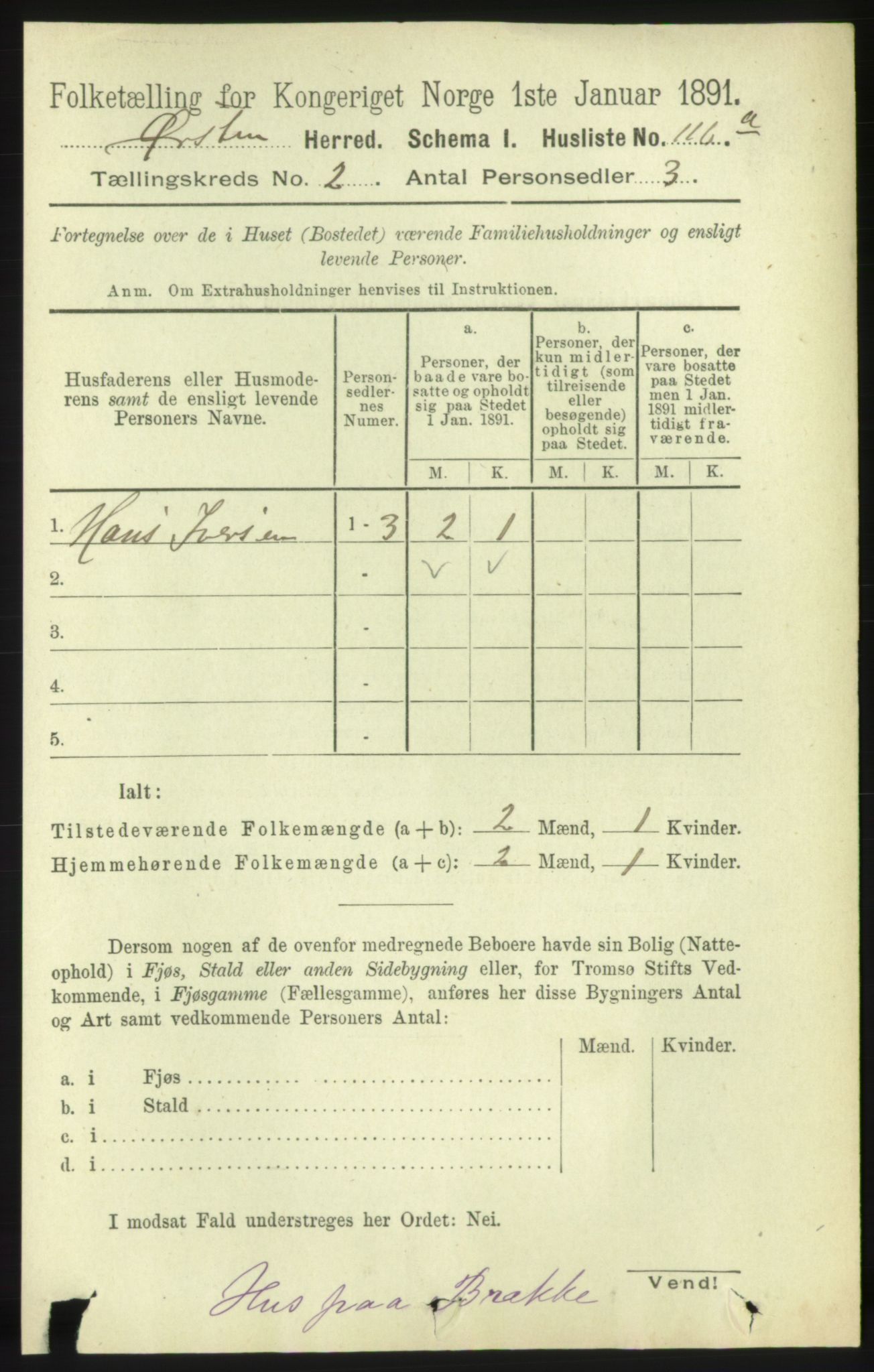 RA, 1891 census for 1520 Ørsta, 1891, p. 484