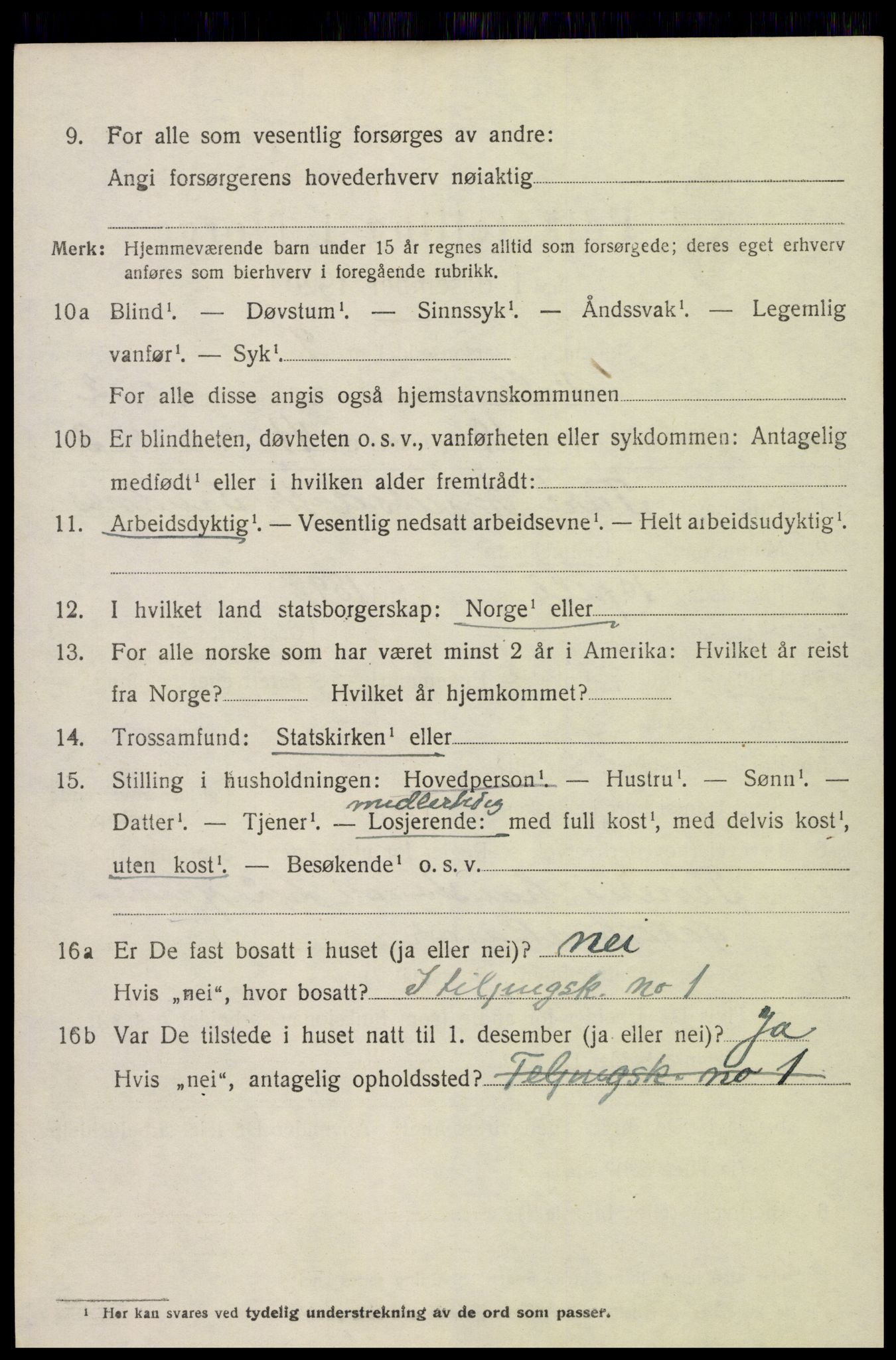 SAK, 1920 census for Valle, 1920, p. 1150