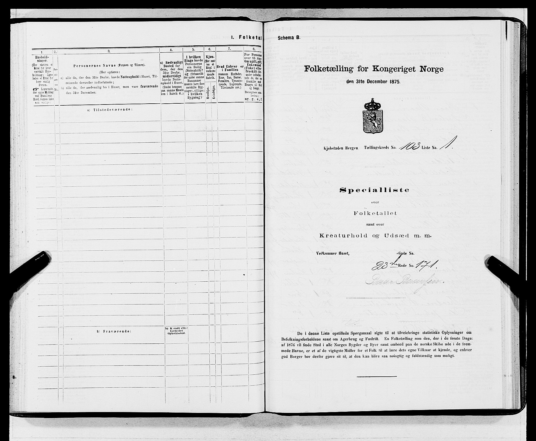 SAB, 1875 census for 1301 Bergen, 1875, p. 5562