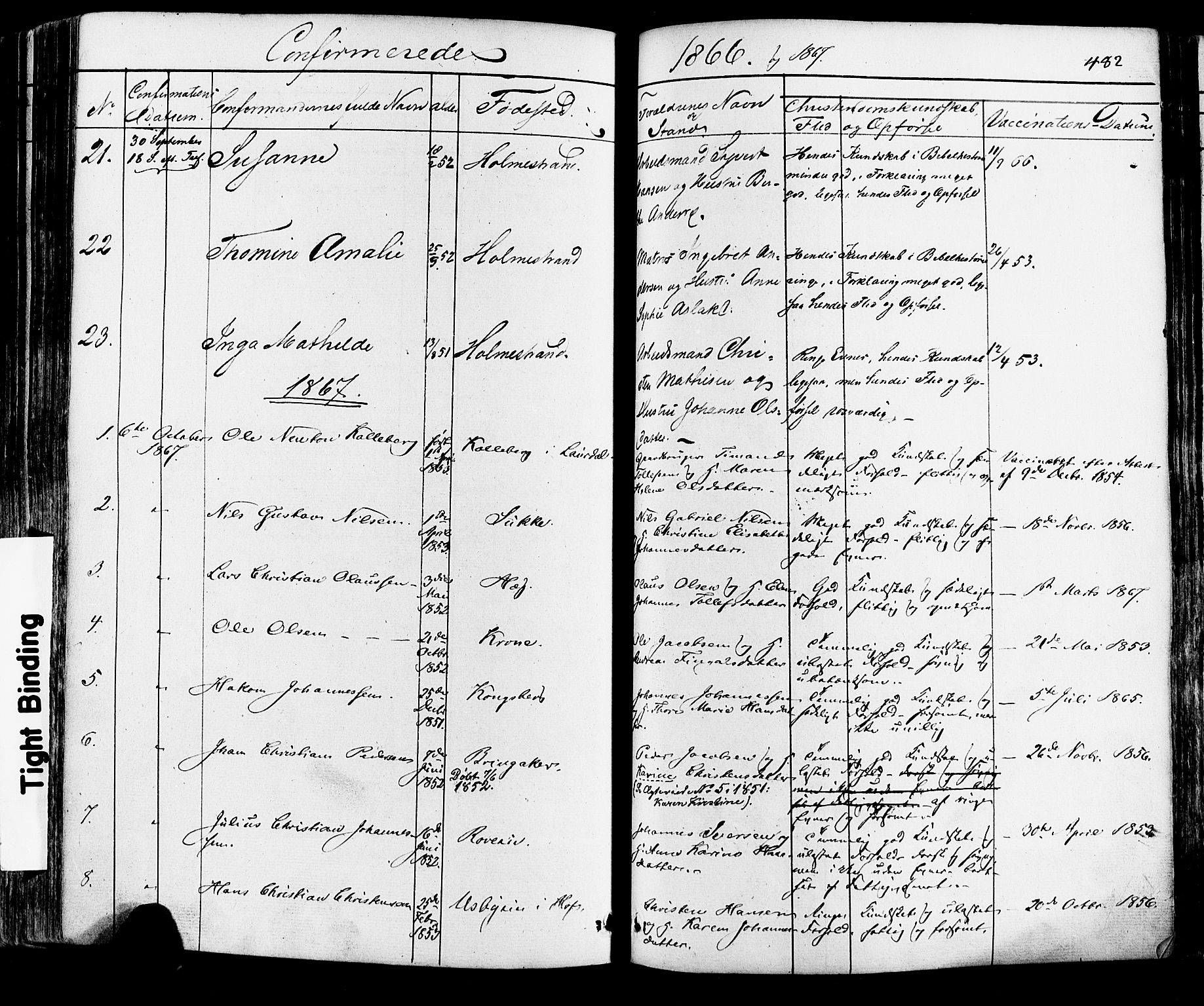 Botne kirkebøker, AV/SAKO-A-340/F/Fa/L0006: Parish register (official) no. I 6, 1836-1877, p. 482