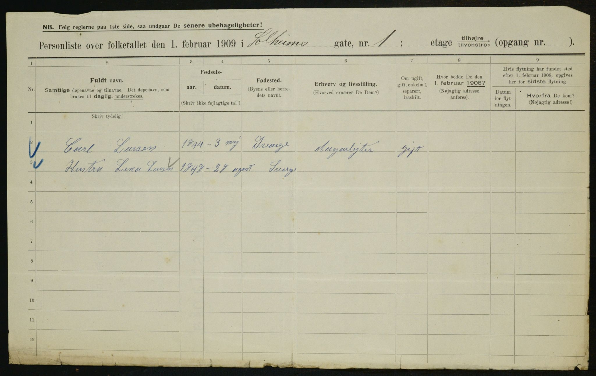 OBA, Municipal Census 1909 for Kristiania, 1909, p. 90243