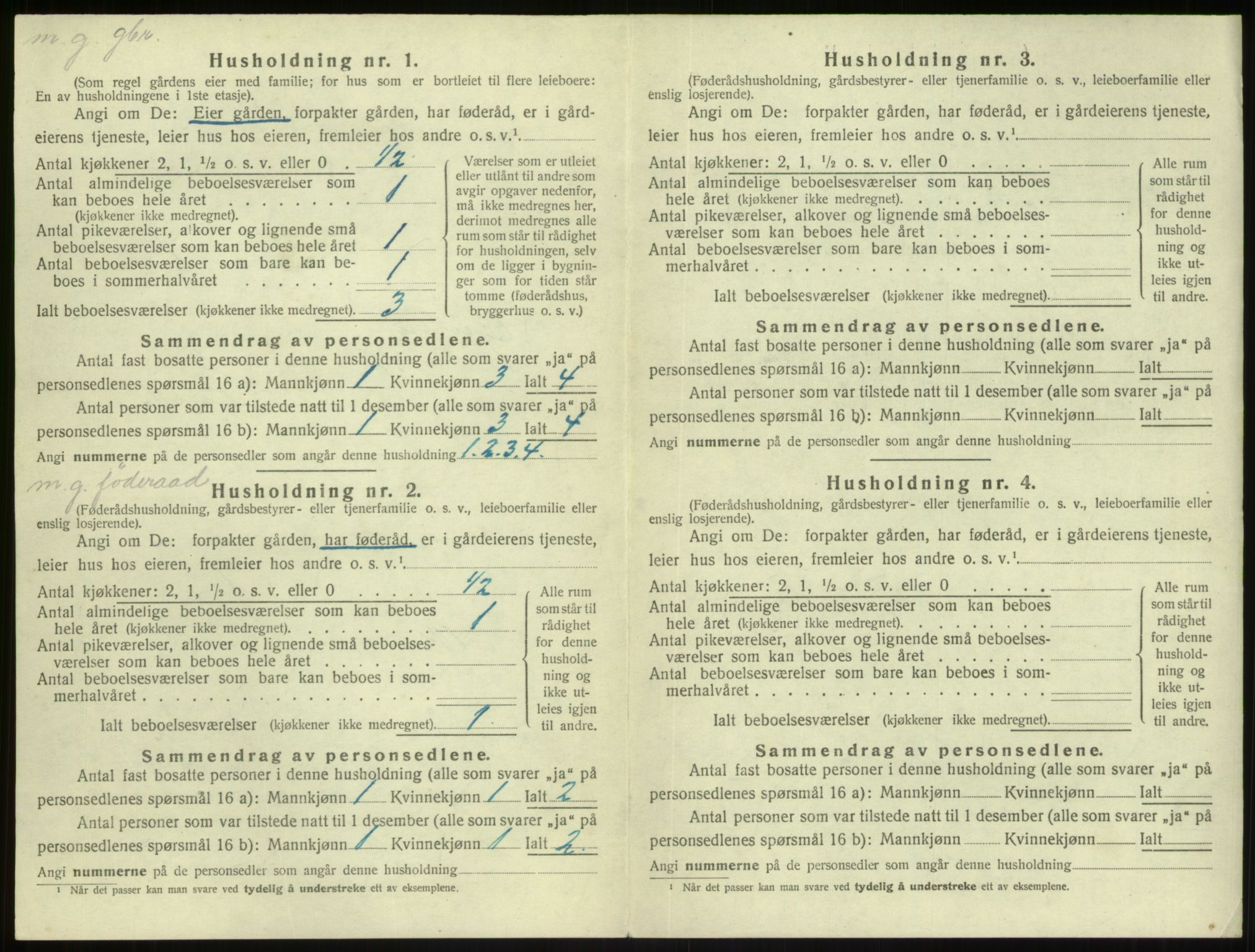 SAB, 1920 census for Gulen, 1920, p. 527