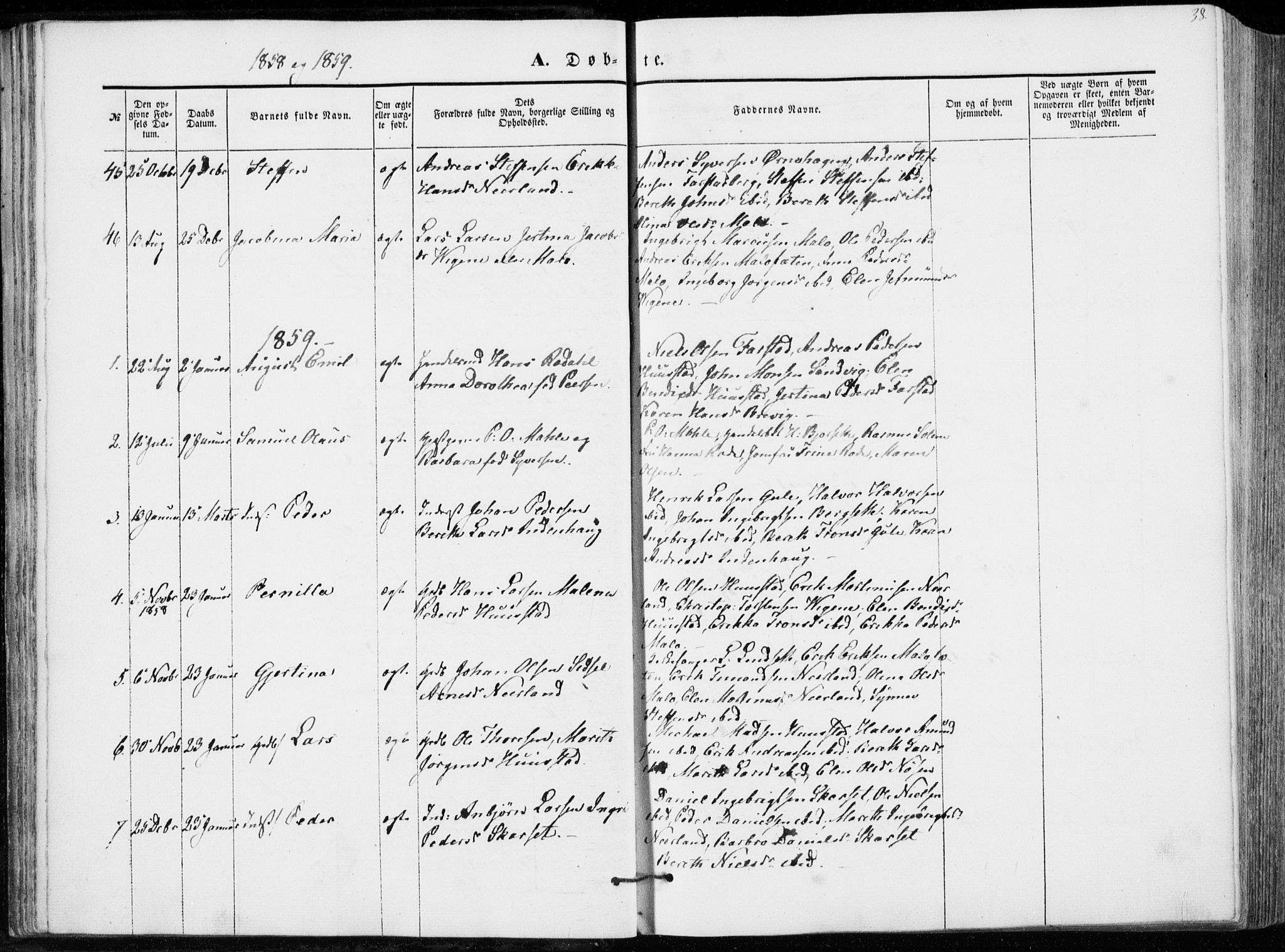 Ministerialprotokoller, klokkerbøker og fødselsregistre - Møre og Romsdal, AV/SAT-A-1454/566/L0767: Parish register (official) no. 566A06, 1852-1868, p. 38