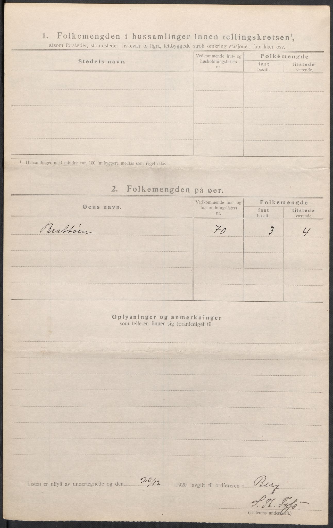 SAO, 1920 census for Berg, 1920, p. 15