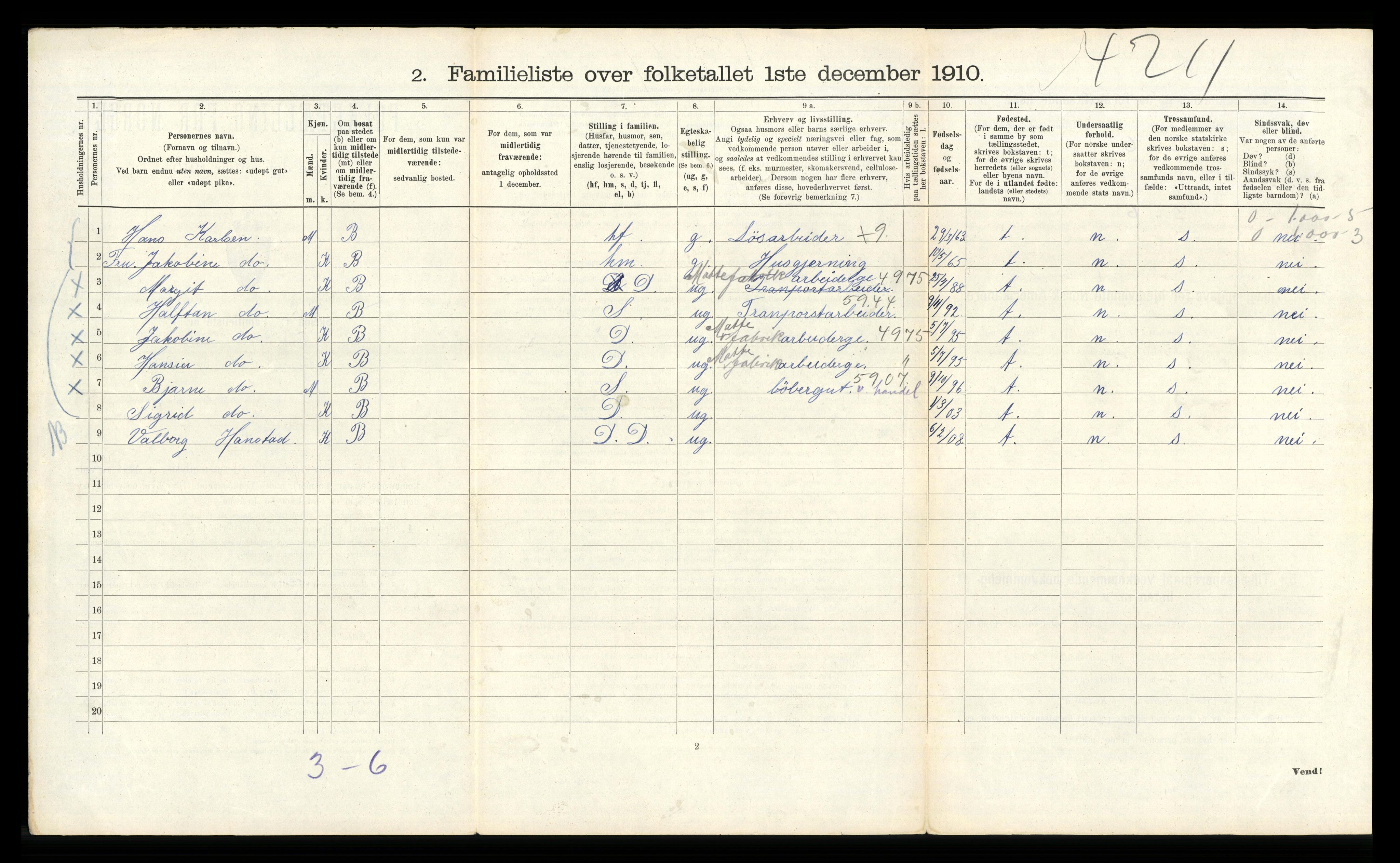 RA, 1910 census for Bergen, 1910, p. 16852