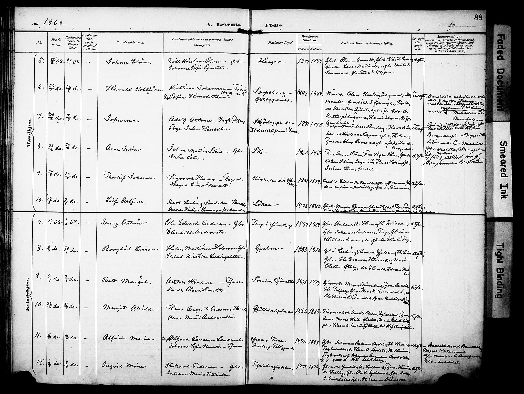 Rakkestad prestekontor Kirkebøker, AV/SAO-A-2008/F/Fa/L0013: Parish register (official) no. I 13, 1894-1908, p. 88