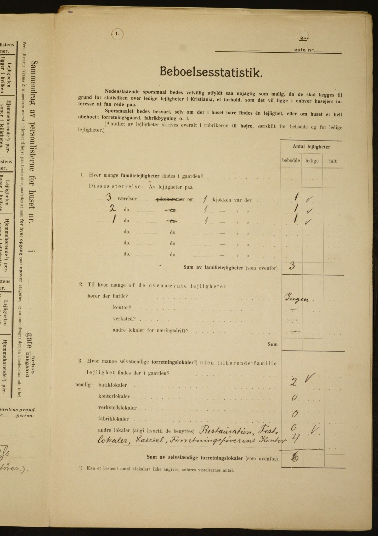 OBA, Municipal Census 1909 for Kristiania, 1909, p. 103394