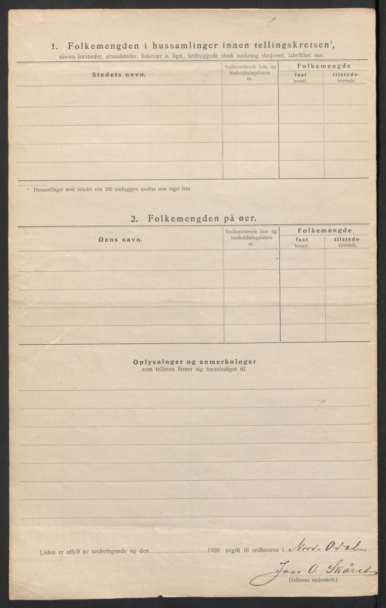 SAH, 1920 census for Nord-Odal, 1920, p. 18