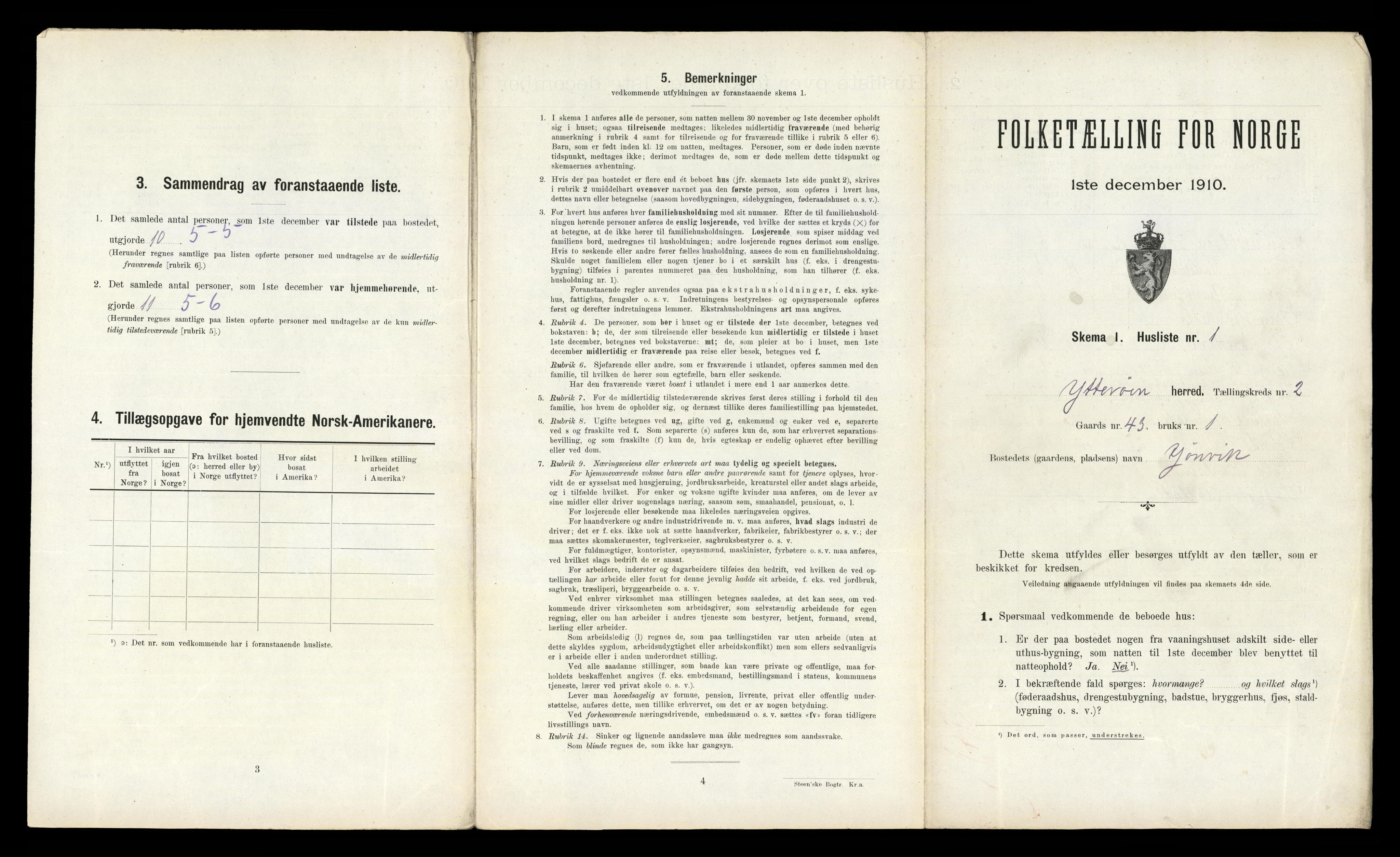 RA, 1910 census for Ytterøy, 1910, p. 189