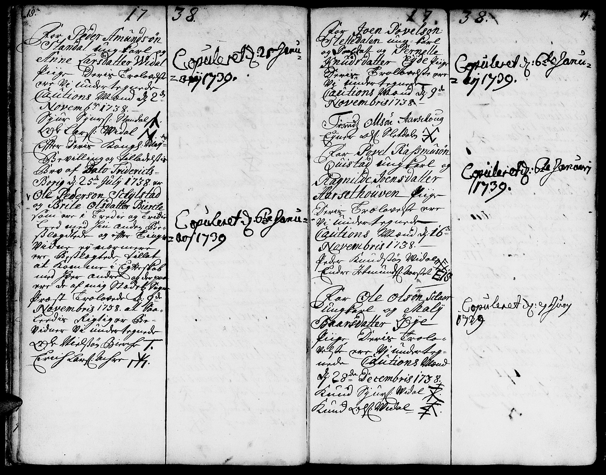 Ministerialprotokoller, klokkerbøker og fødselsregistre - Møre og Romsdal, SAT/A-1454/515/L0205: Parish register (official) no. 515A01, 1733-1764, p. 18-19