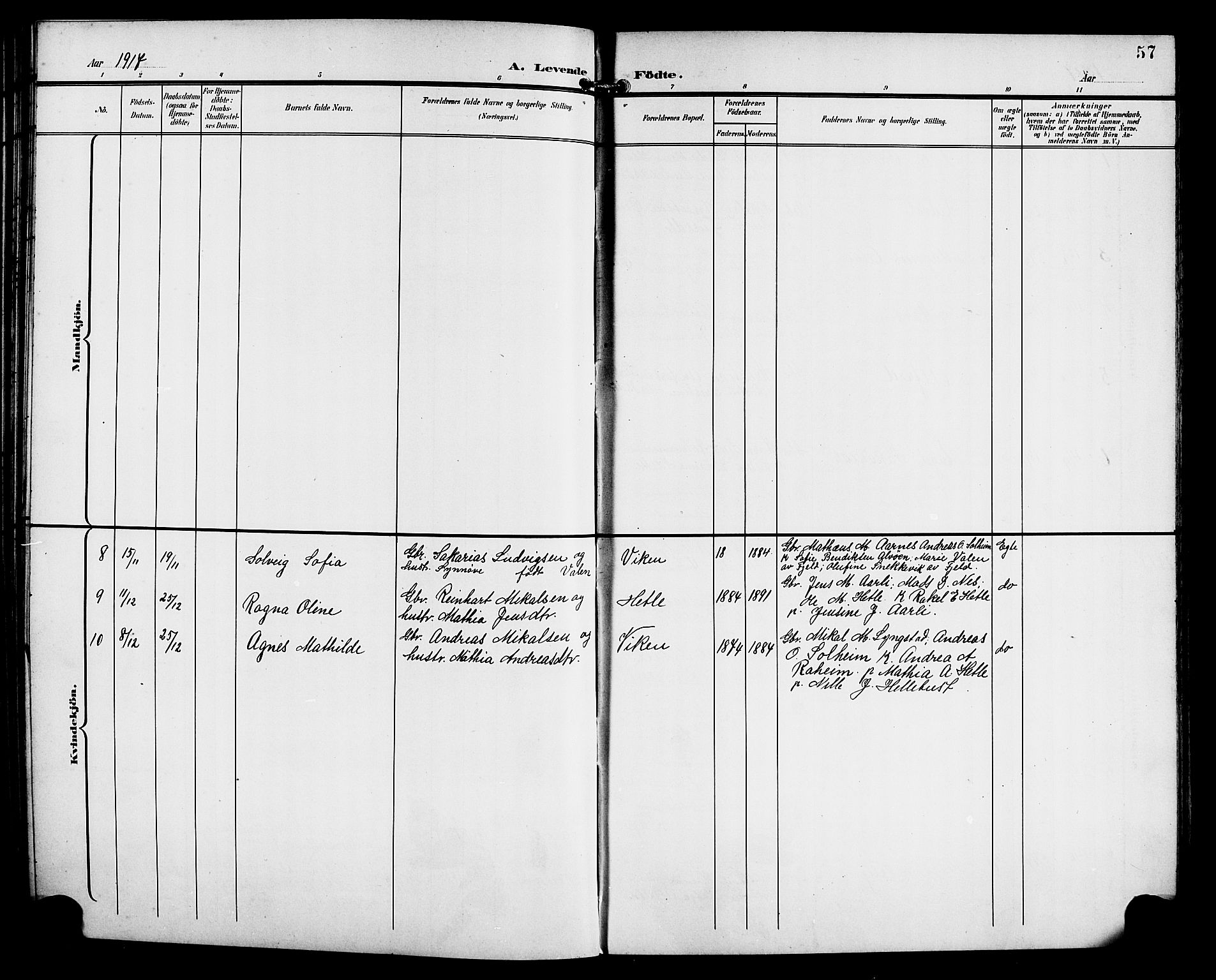 Gaular sokneprestembete, AV/SAB-A-80001/H/Hab: Parish register (copy) no. C 4, 1895-1920, p. 57