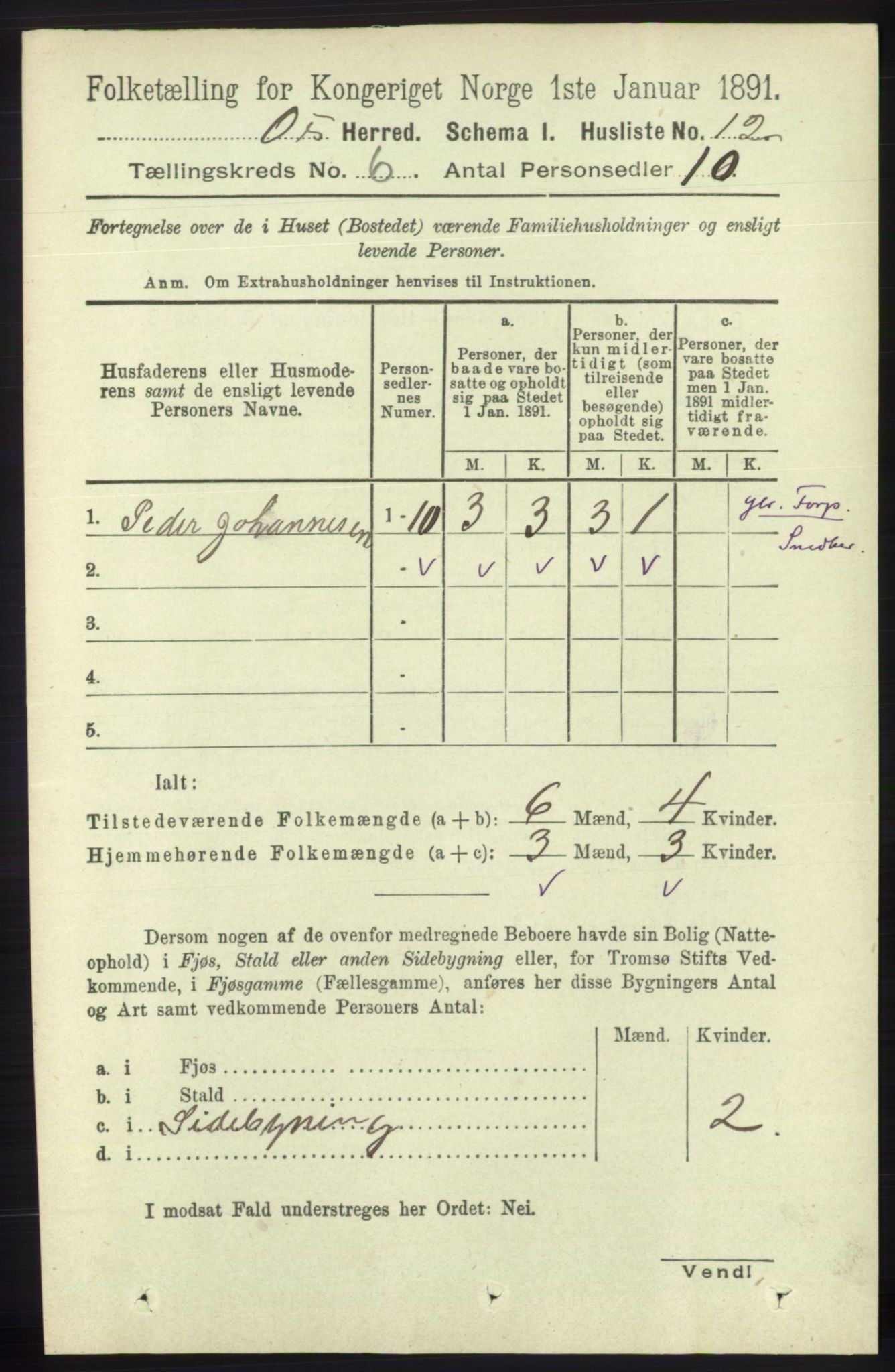 RA, 1891 census for 1243 Os, 1891, p. 1416