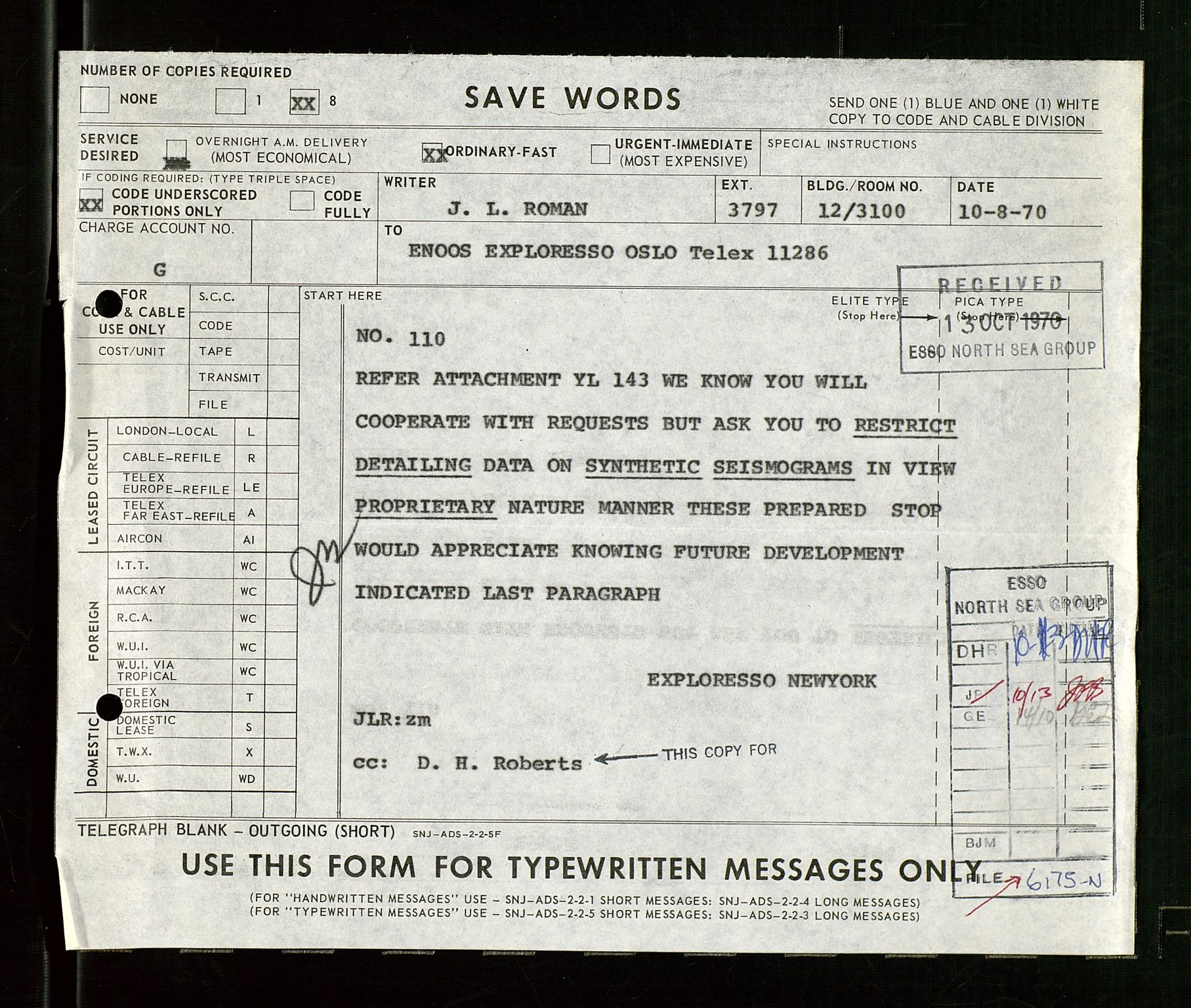 Pa 1512 - Esso Exploration and Production Norway Inc., AV/SAST-A-101917/E/Ea/L0026: Sak og korrespondanse, 1966-1974, p. 78