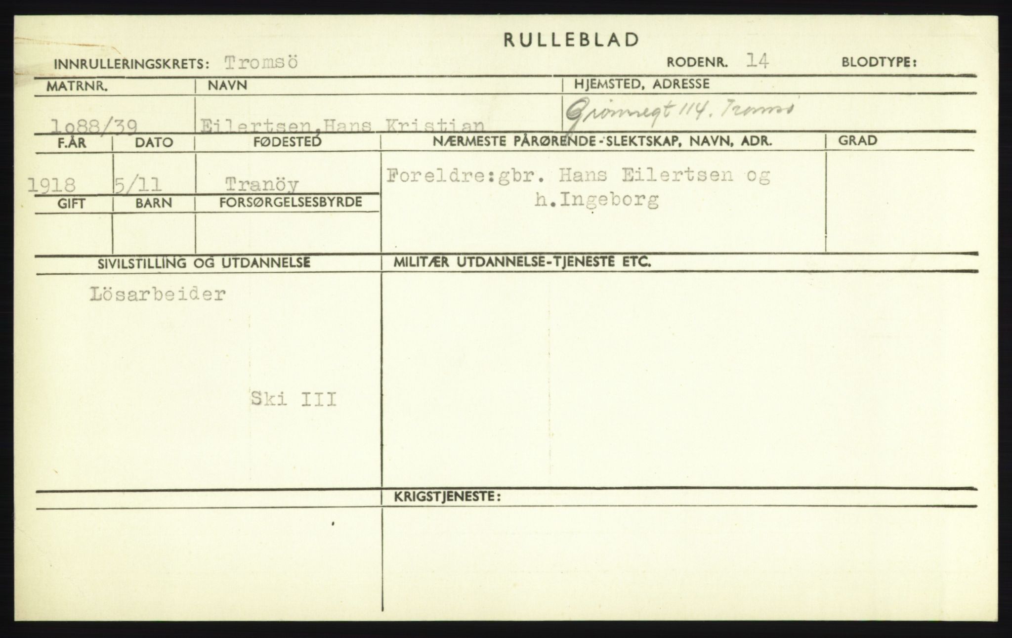 Forsvaret, Troms infanteriregiment nr. 16, AV/RA-RAFA-3146/P/Pa/L0023: Rulleblad for regimentets menige mannskaper, årsklasse 1939, 1939, p. 185