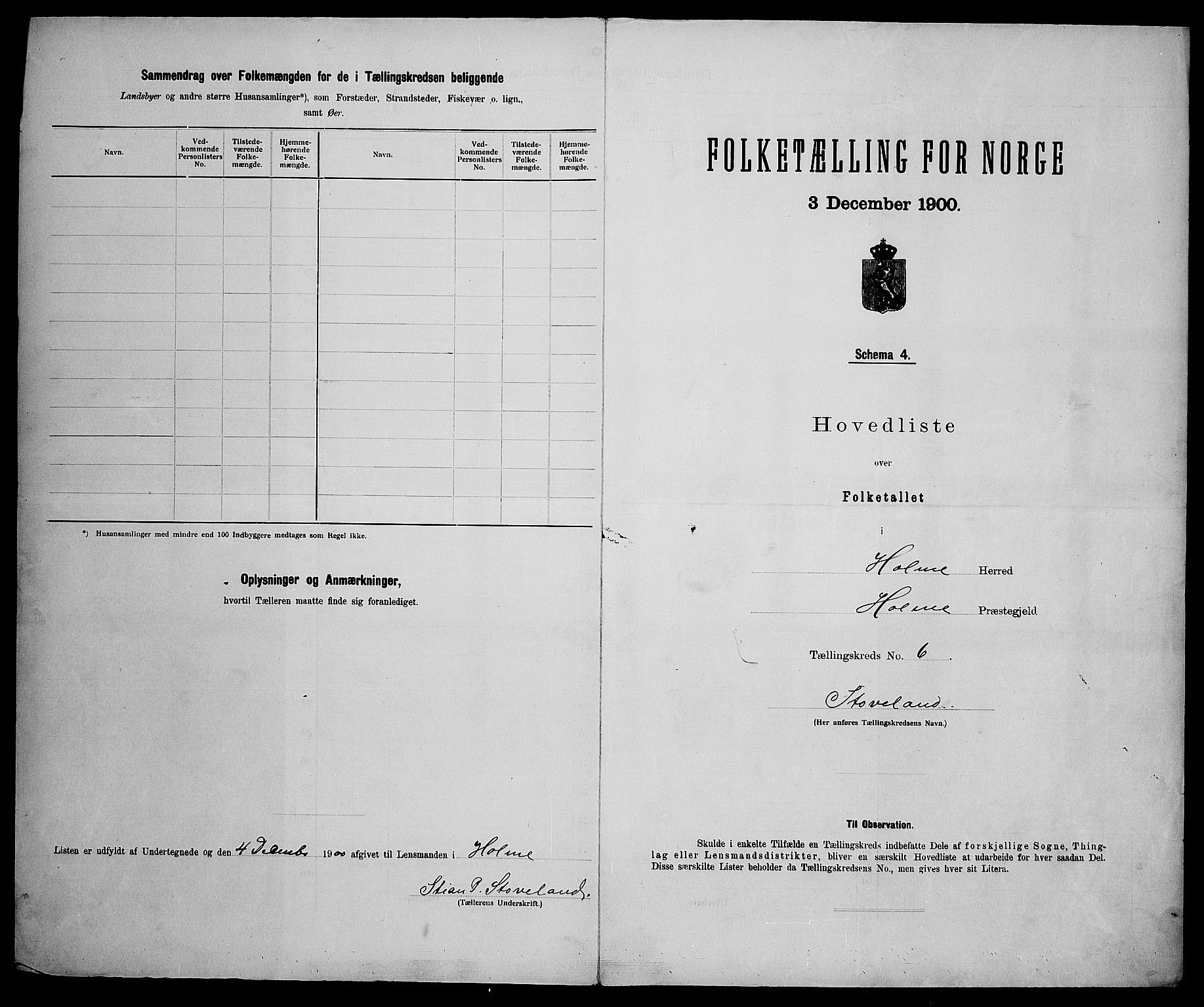 SAK, 1900 census for Holum, 1900, p. 29