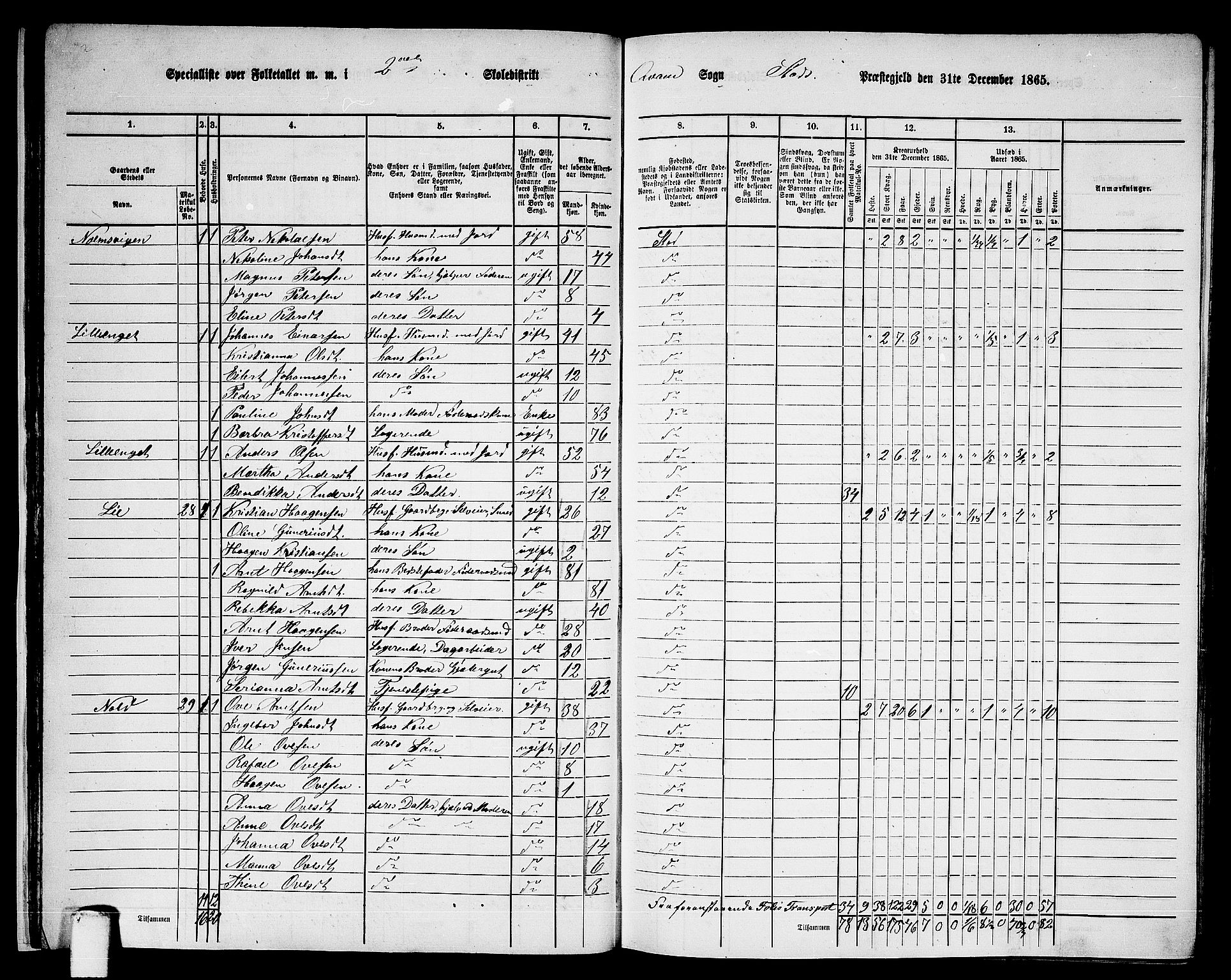 RA, 1865 census for Stod, 1865, p. 28