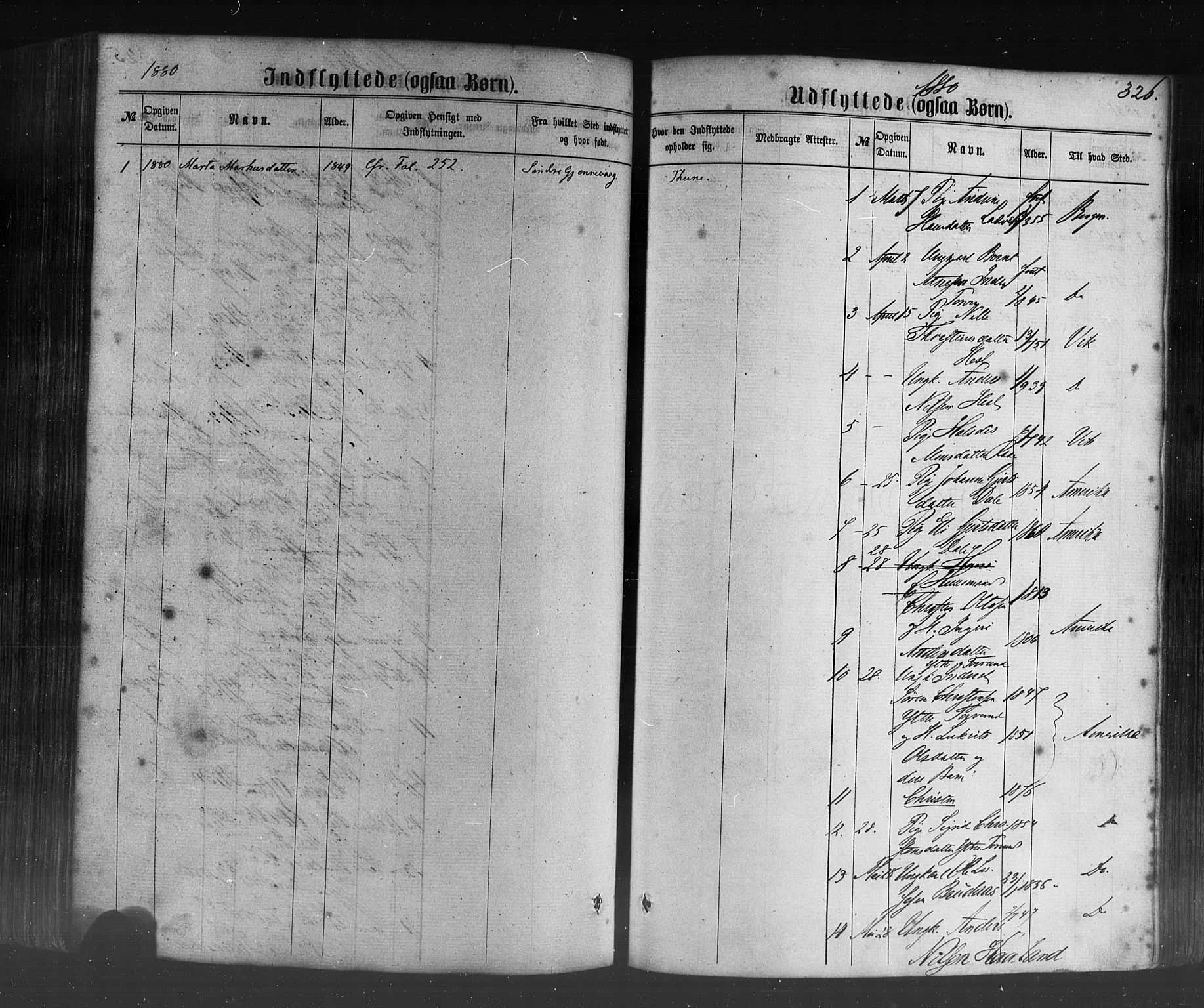Lavik sokneprestembete, SAB/A-80901: Parish register (official) no. A 4, 1864-1881, p. 326