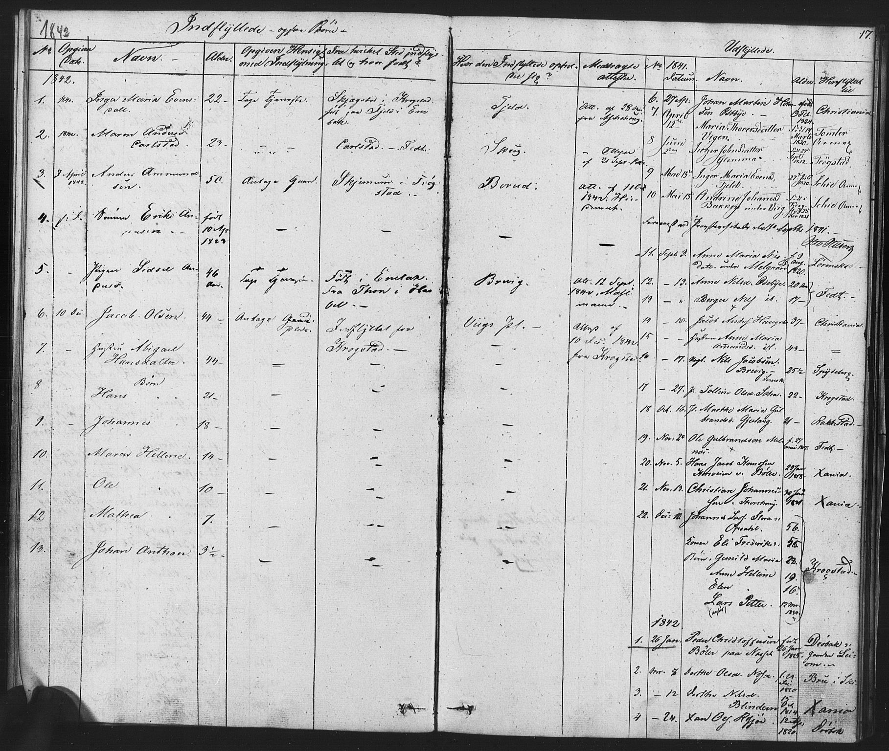 Enebakk prestekontor Kirkebøker, SAO/A-10171c/F/Fa/L0014: Parish register (official) no. I 14, 1833-1878, p. 17