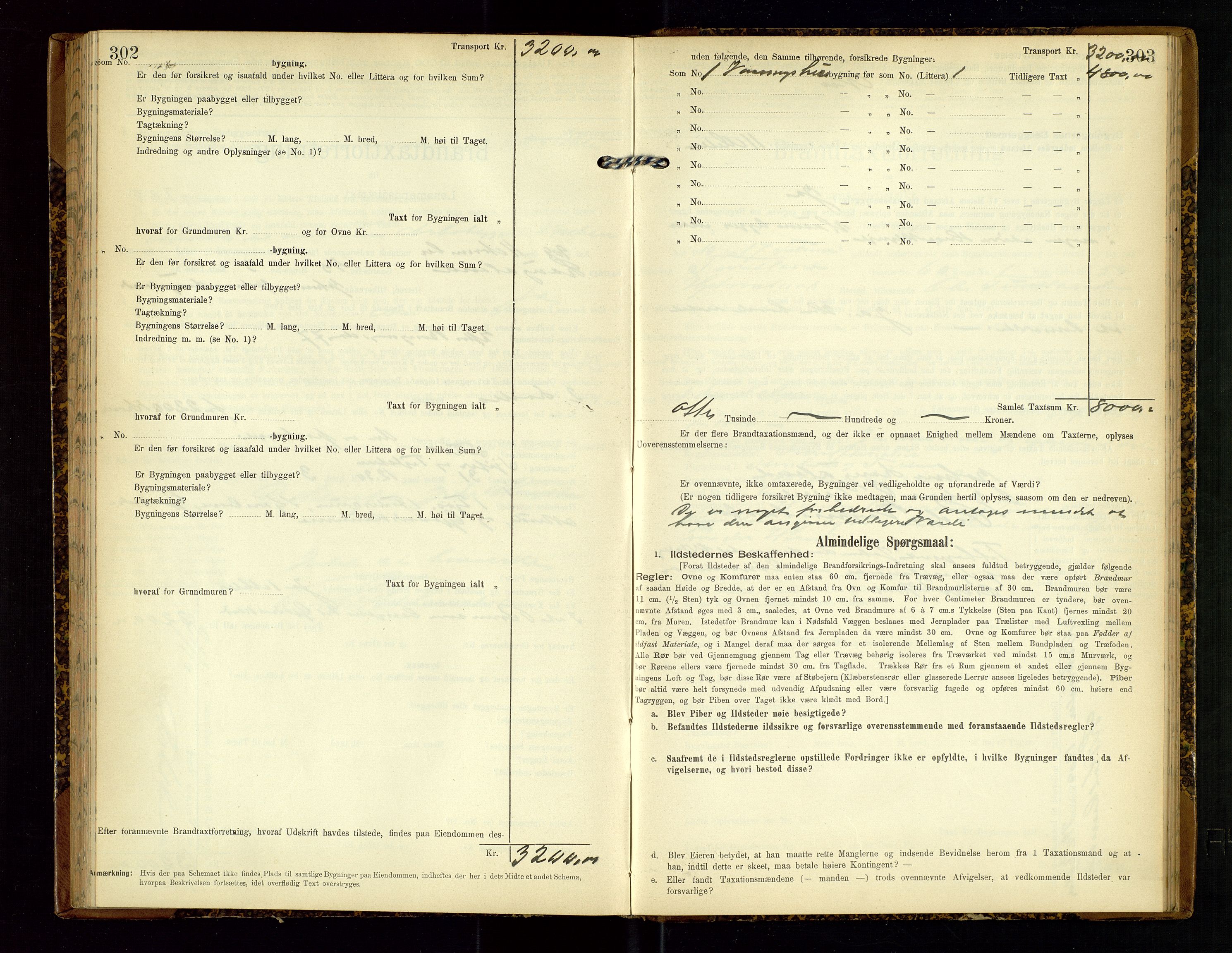 Hjelmeland lensmannskontor, AV/SAST-A-100439/Gob/L0002: "Brandtaxationsprotokol", 1904-1920, p. 302-303