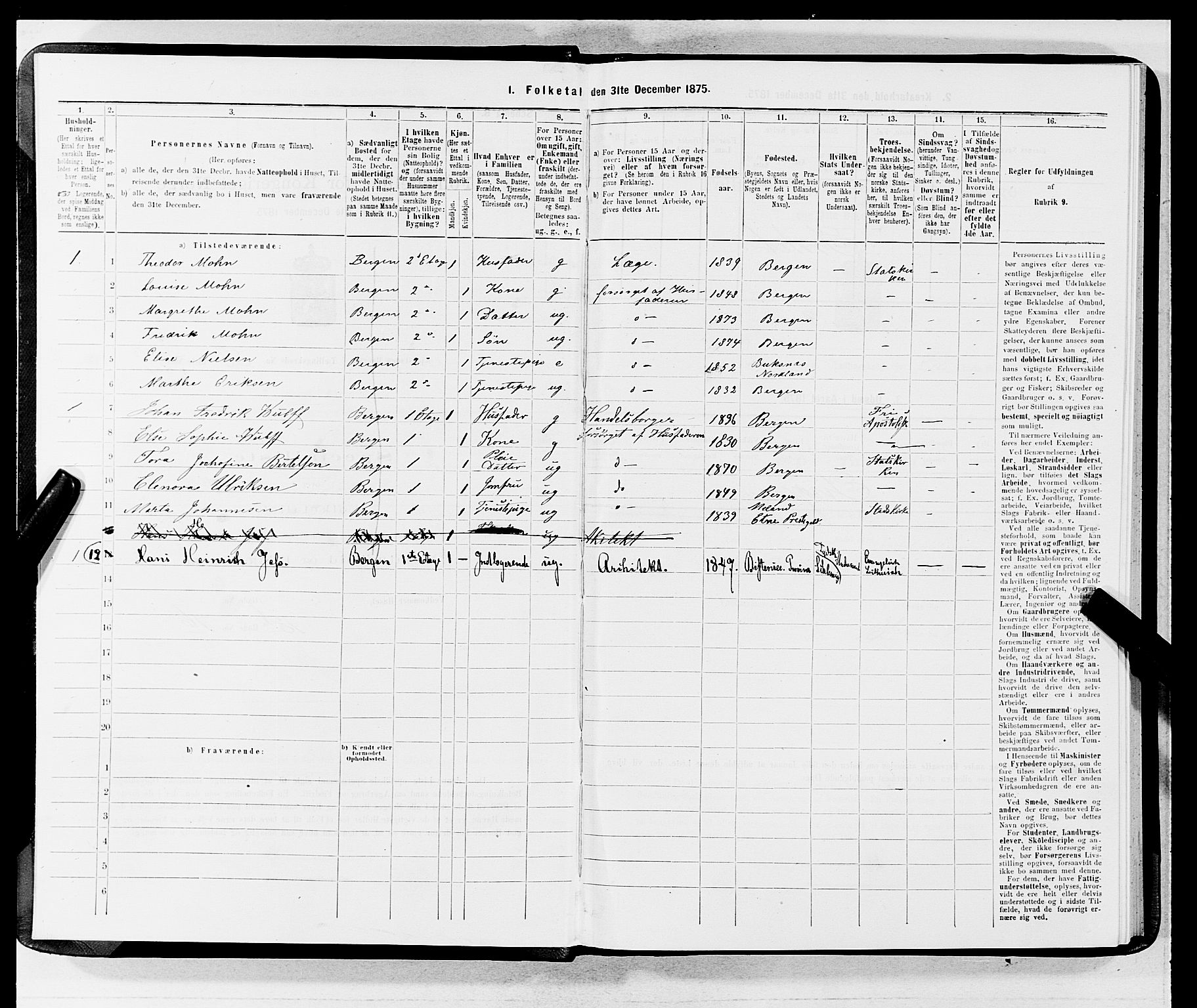 SAB, 1875 census for 1301 Bergen, 1875, p. 3104