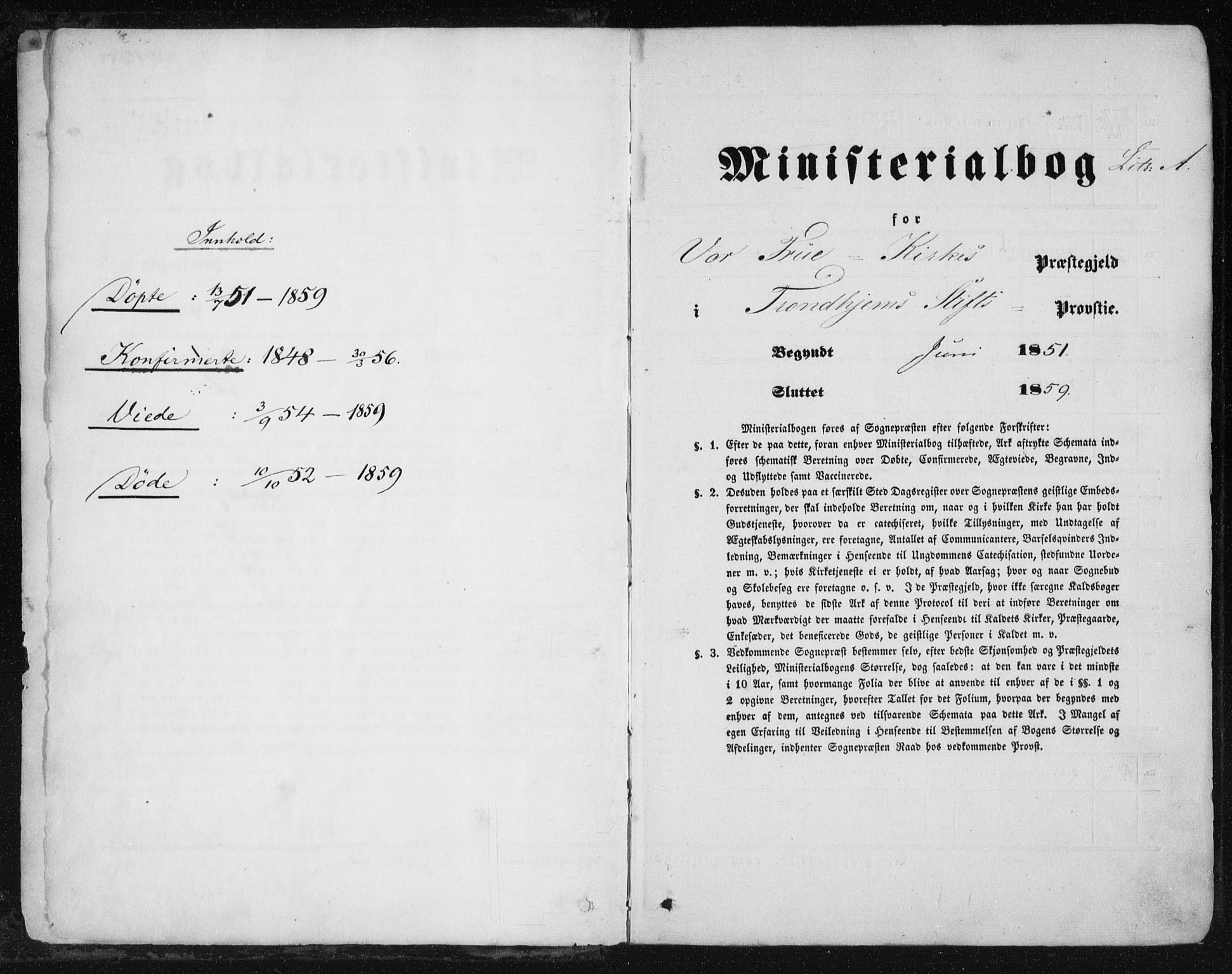 Ministerialprotokoller, klokkerbøker og fødselsregistre - Sør-Trøndelag, AV/SAT-A-1456/602/L0112: Parish register (official) no. 602A10, 1848-1859