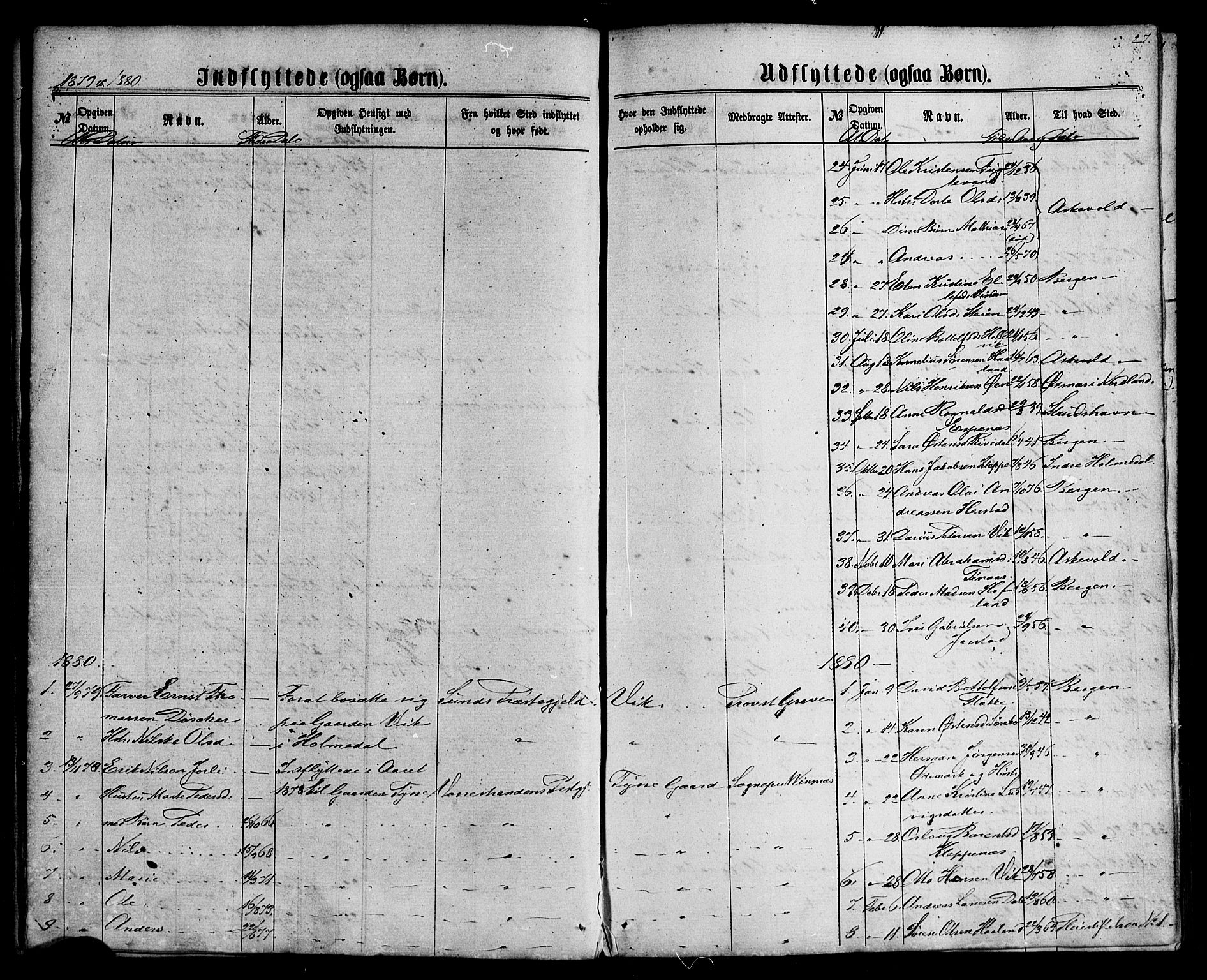 Fjaler sokneprestembete, SAB/A-79801/H/Haa/Haaa/L0010: Parish register (official) no. A 10, 1866-1886, p. 27
