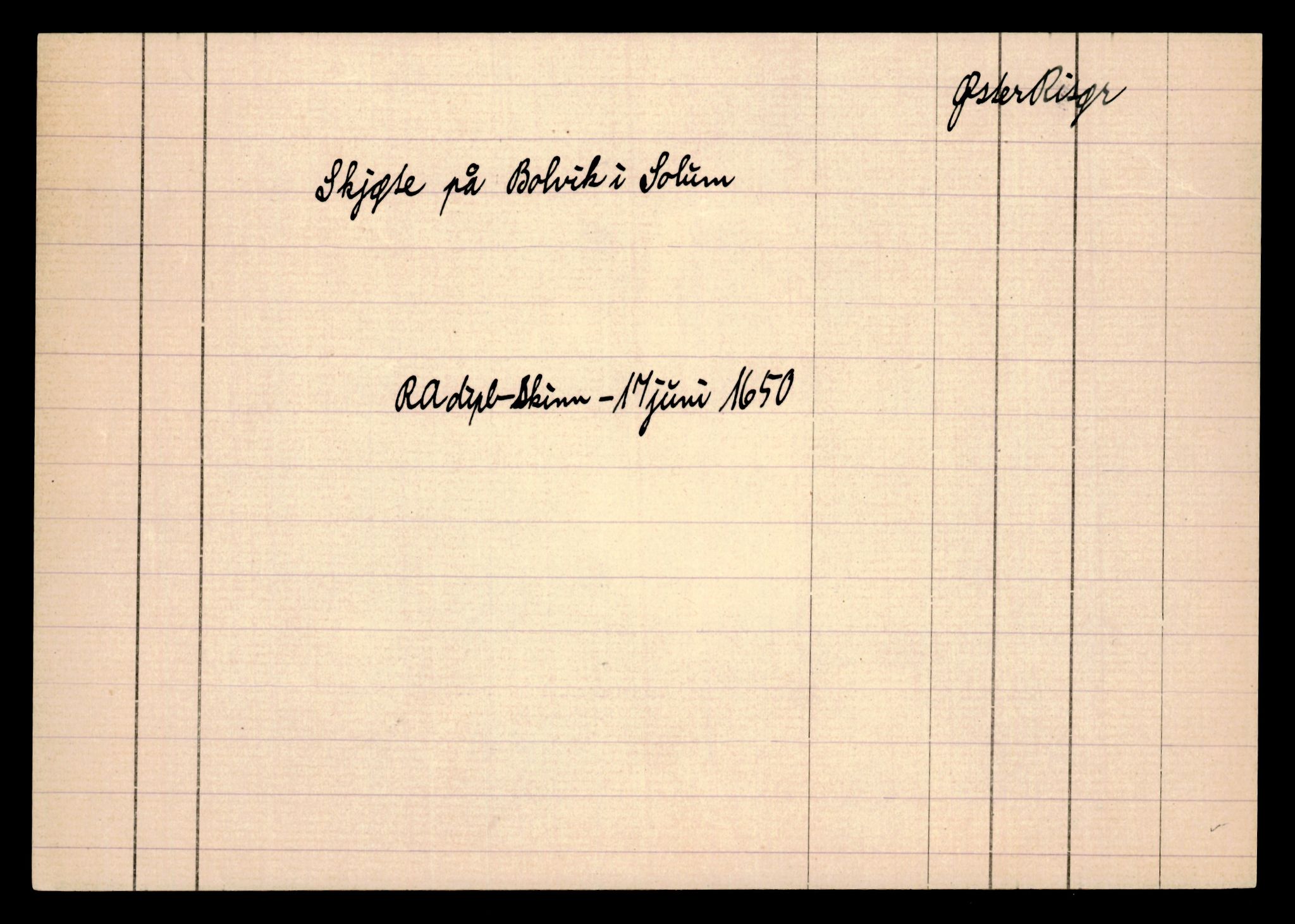 Riksarkivets diplomsamling, AV/RA-EA-5965/F35/F35e/L0023: Registreringssedler Aust-Agder 1, 1400-1700, p. 13