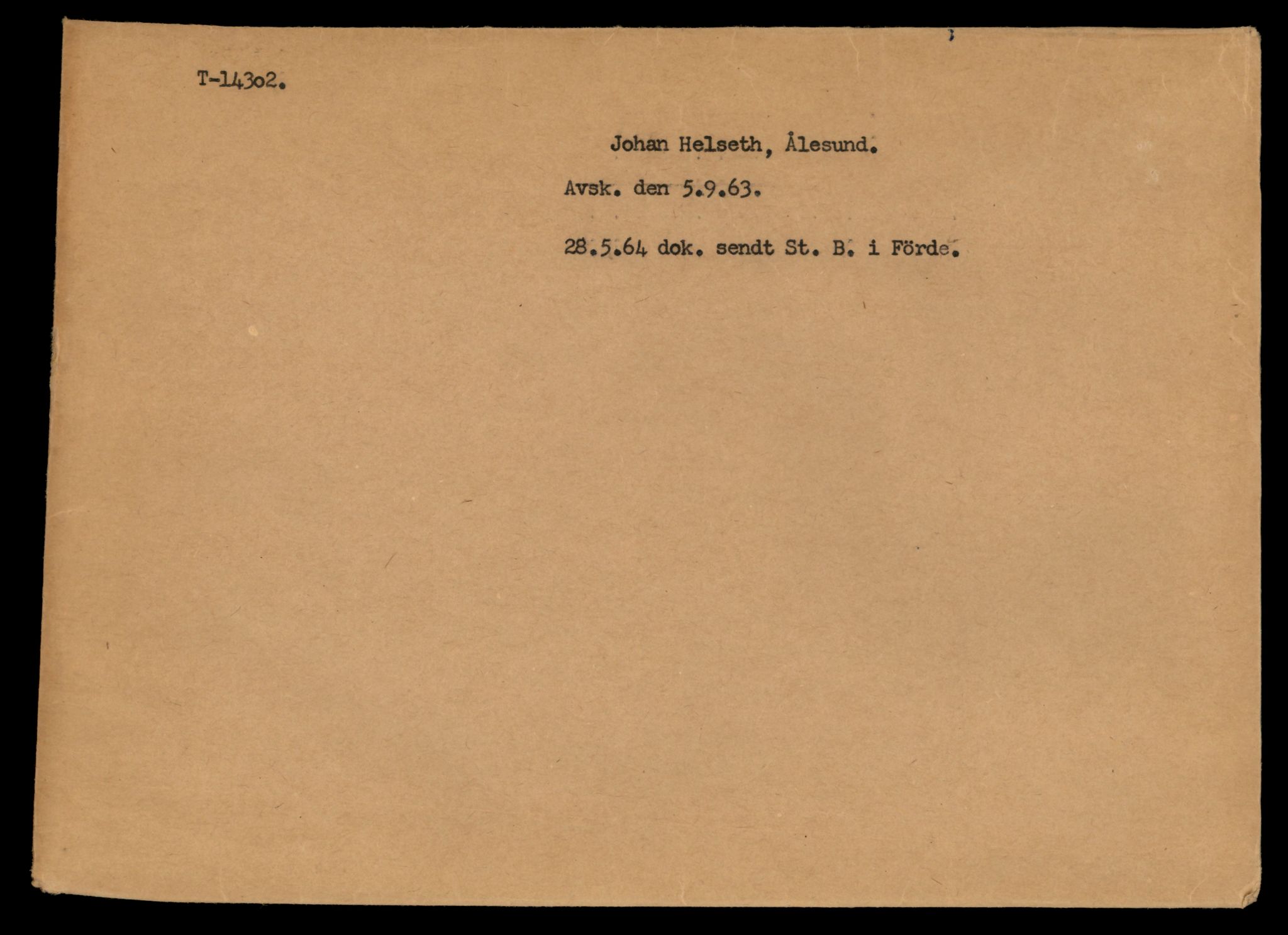 Møre og Romsdal vegkontor - Ålesund trafikkstasjon, AV/SAT-A-4099/F/Fe/L0044: Registreringskort for kjøretøy T 14205 - T 14319, 1927-1998, p. 2797