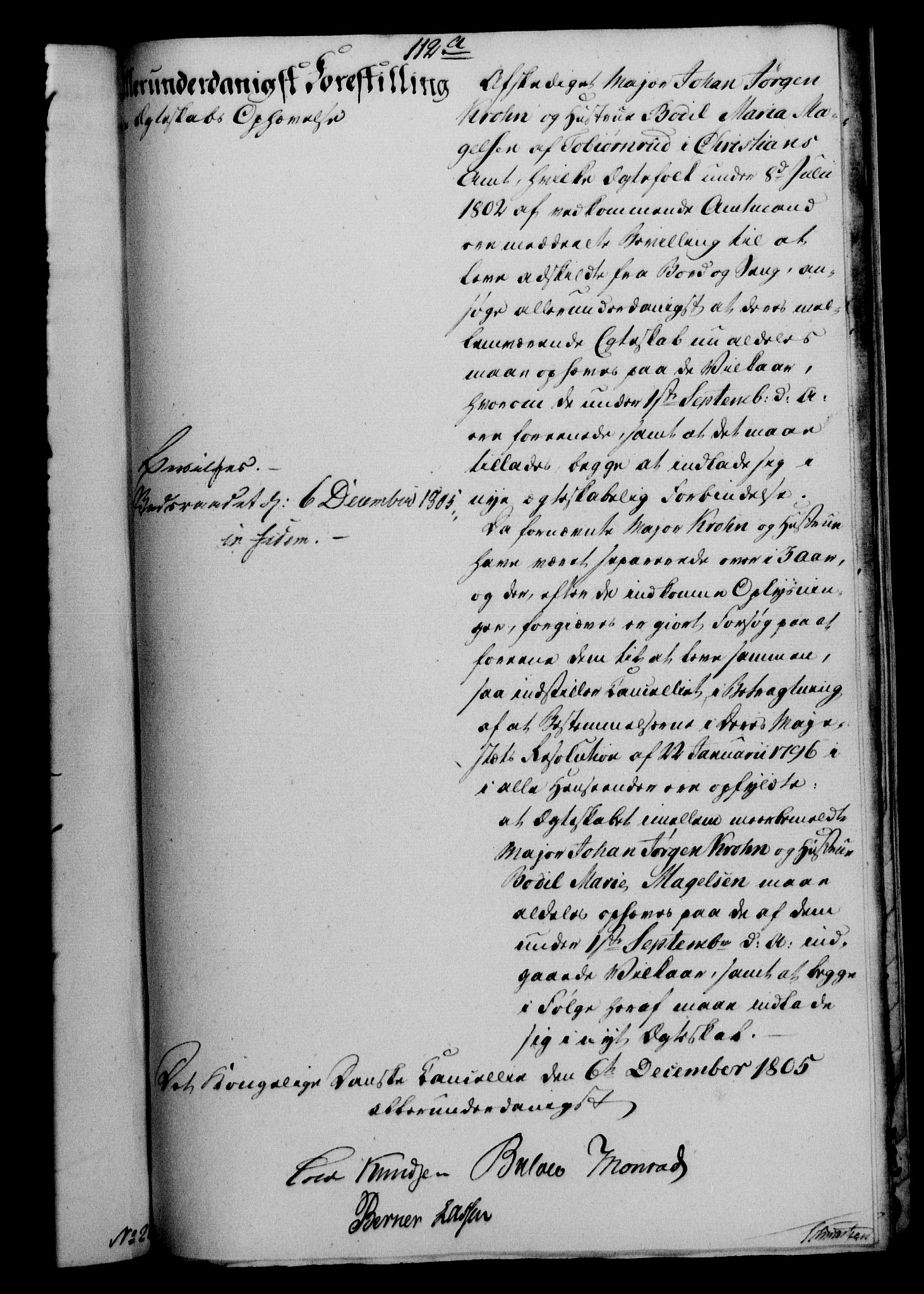Danske Kanselli 1800-1814, AV/RA-EA-3024/H/Hf/Hfa/Hfab/L0006: Forestillinger, 1805