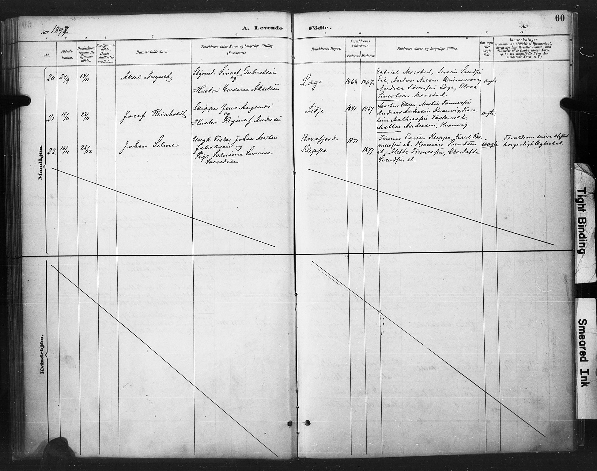 Flekkefjord sokneprestkontor, AV/SAK-1111-0012/F/Fa/Fab/L0006: Parish register (official) no. A 6, 1886-1901, p. 60