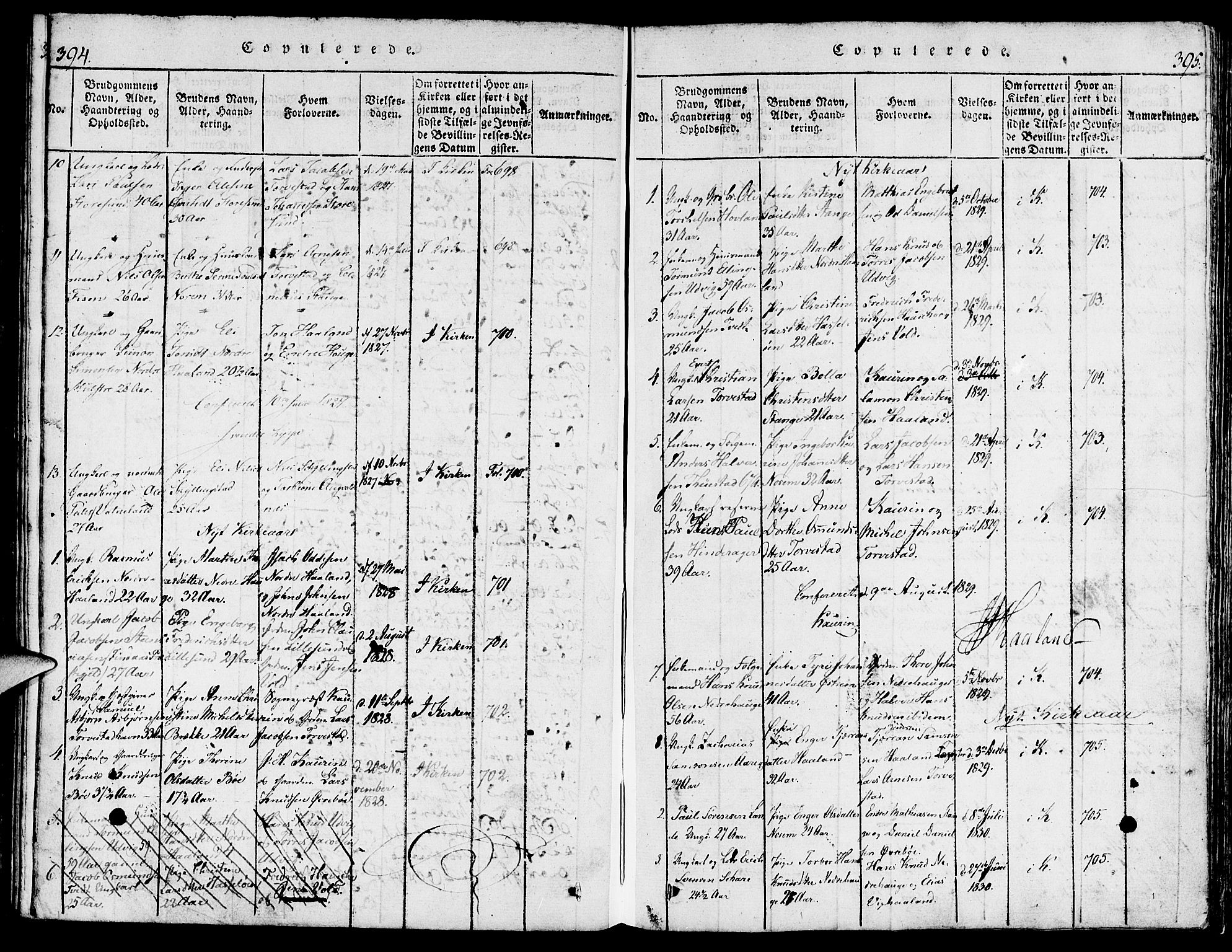 Torvastad sokneprestkontor, AV/SAST-A -101857/H/Ha/Haa/L0004: Parish register (official) no. A 3 /1, 1817-1836, p. 394-395