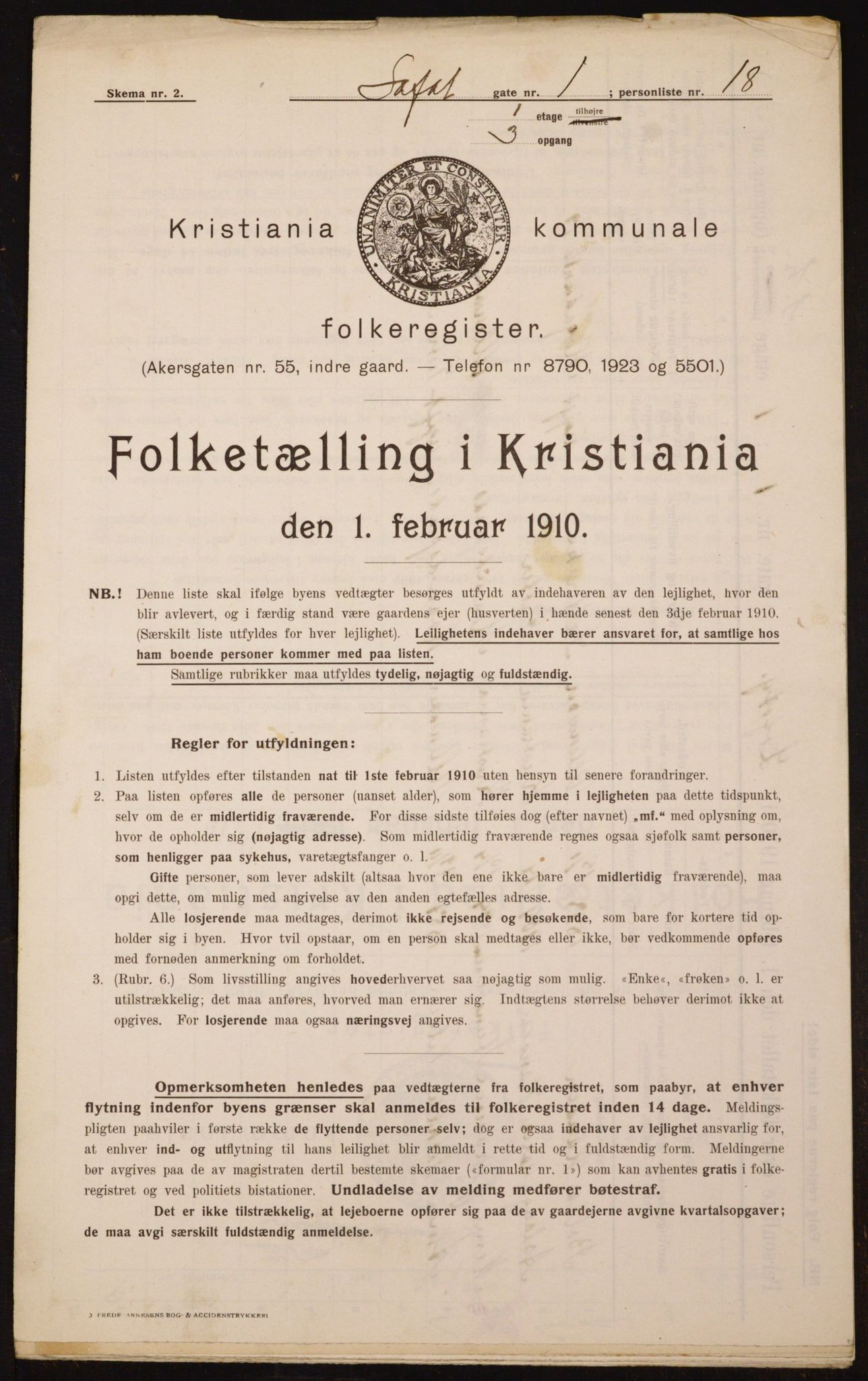 OBA, Municipal Census 1910 for Kristiania, 1910, p. 56341