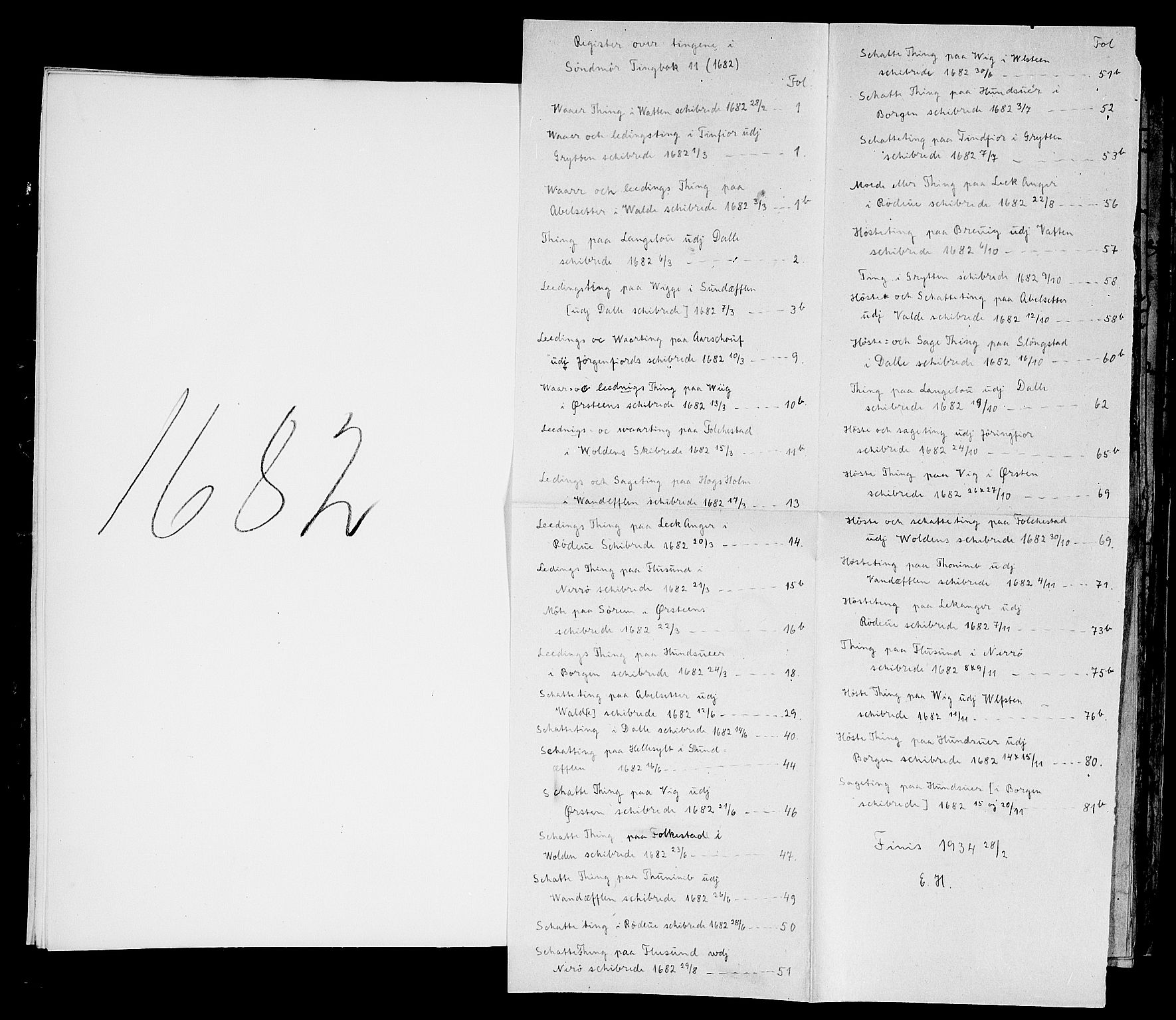 Sunnmøre sorenskriveri, AV/SAT-A-0005/1/1A/L0012: Tingbok 11, 1682