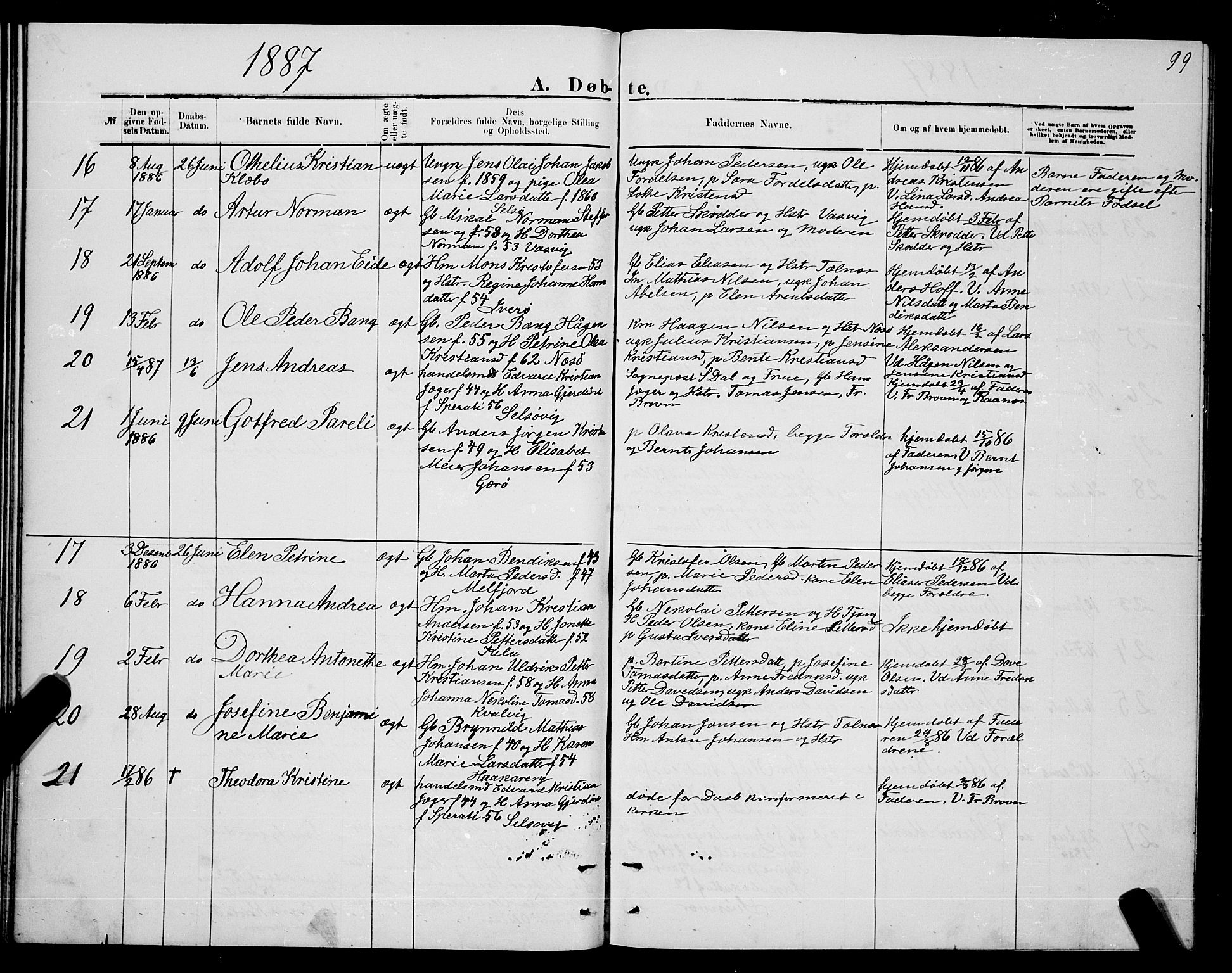 Ministerialprotokoller, klokkerbøker og fødselsregistre - Nordland, AV/SAT-A-1459/841/L0620: Parish register (copy) no. 841C04, 1877-1896, p. 99