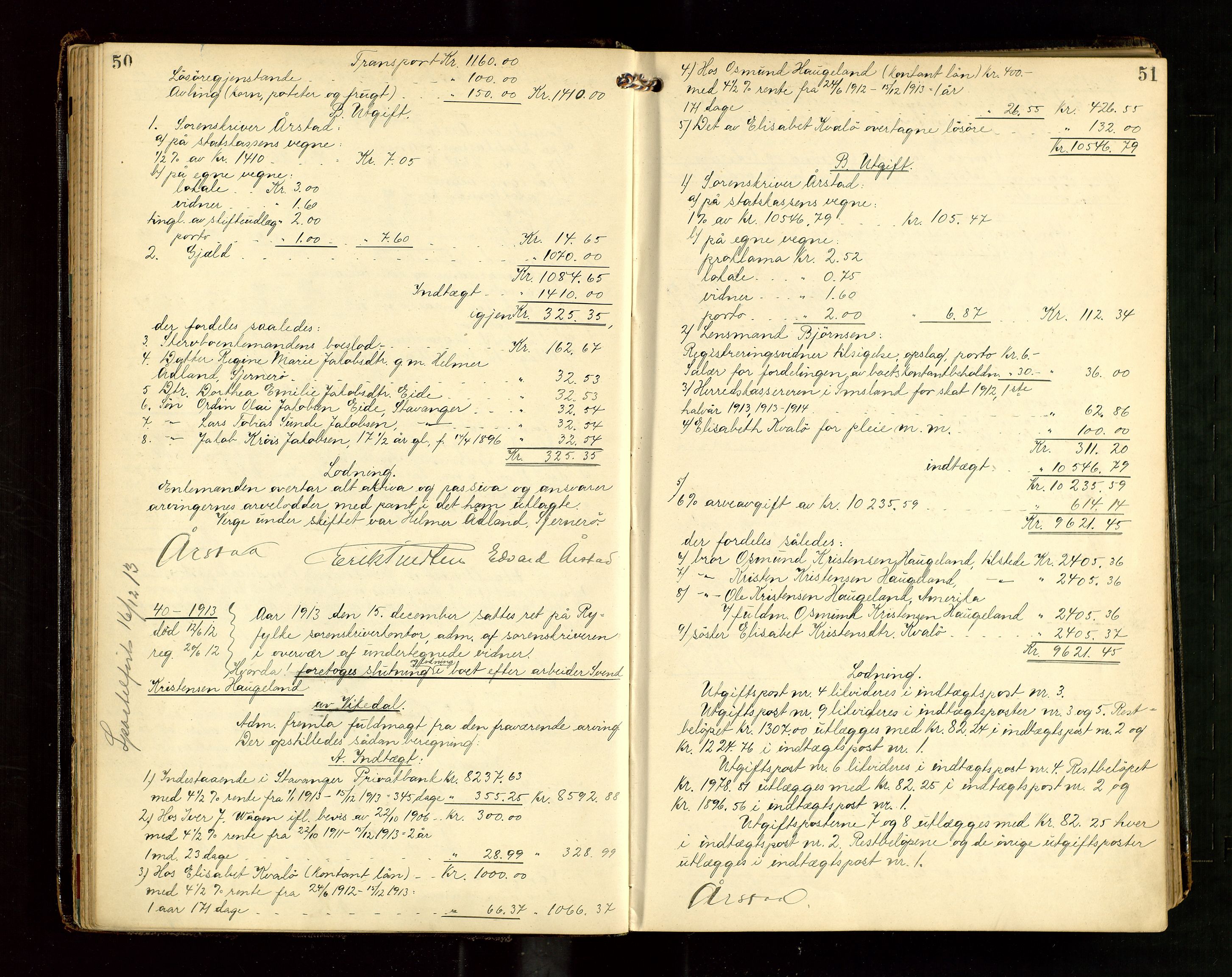 Ryfylke tingrett, AV/SAST-A-100055/001/IV/IVG/L0004: Skifteutlodningsprotokoll Med register, 1912-1918, p. 50-51