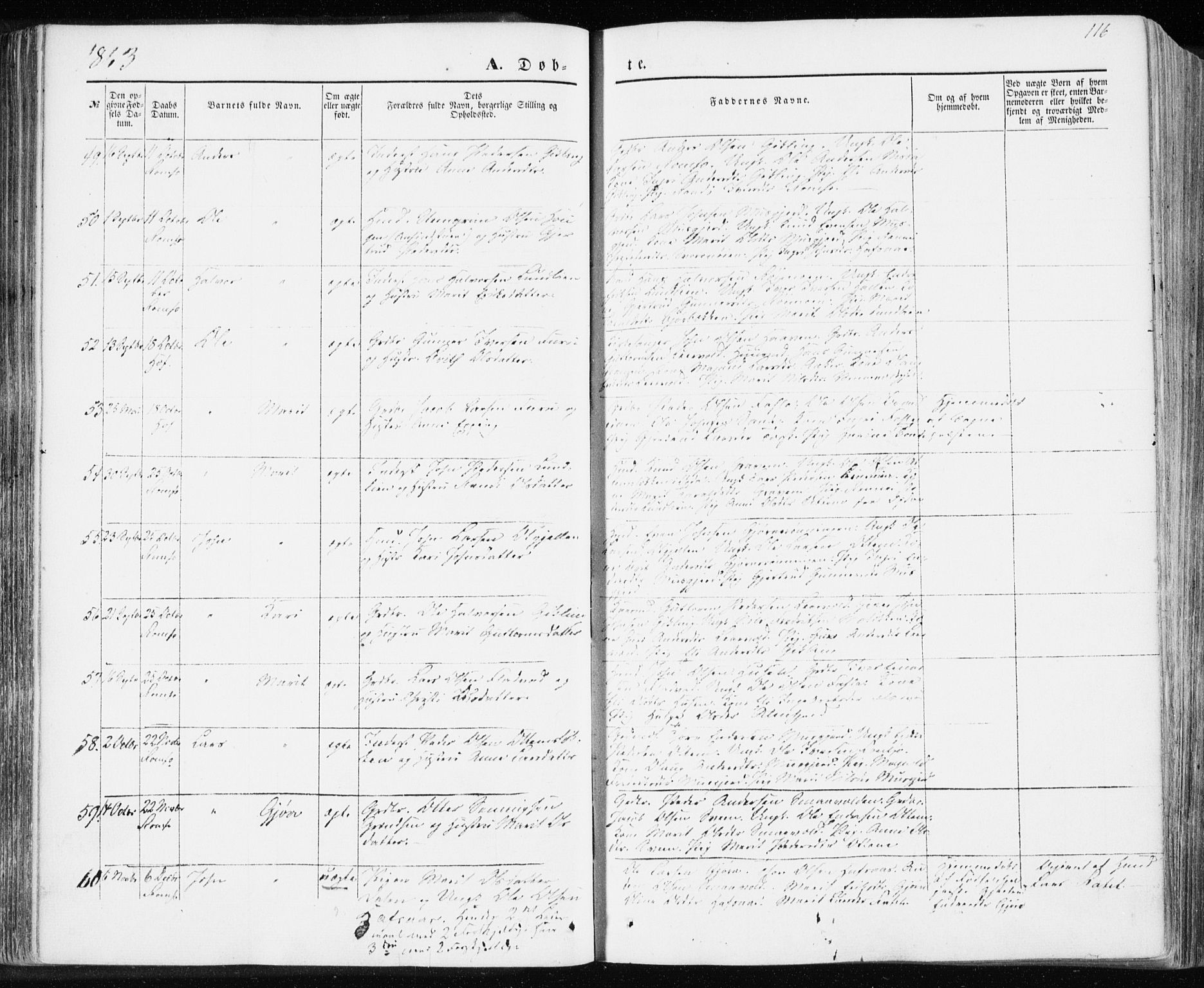 Ministerialprotokoller, klokkerbøker og fødselsregistre - Møre og Romsdal, AV/SAT-A-1454/590/L1013: Parish register (official) no. 590A05, 1847-1877, p. 116