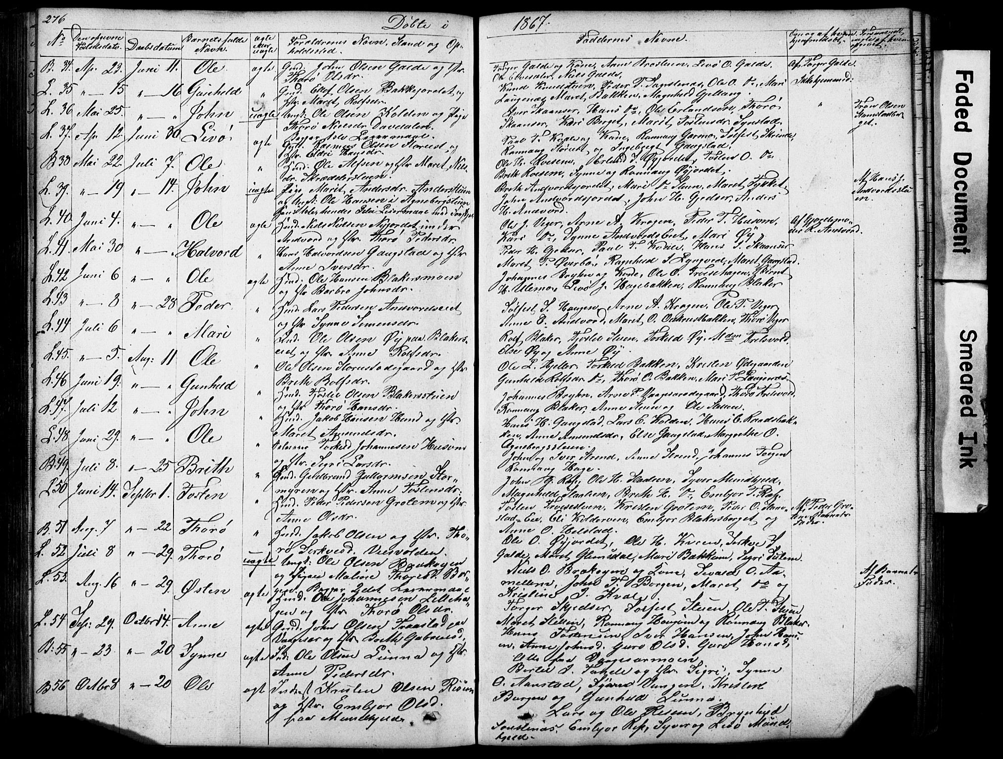 Lom prestekontor, SAH/PREST-070/L/L0012: Parish register (copy) no. 12, 1845-1873, p. 276-277