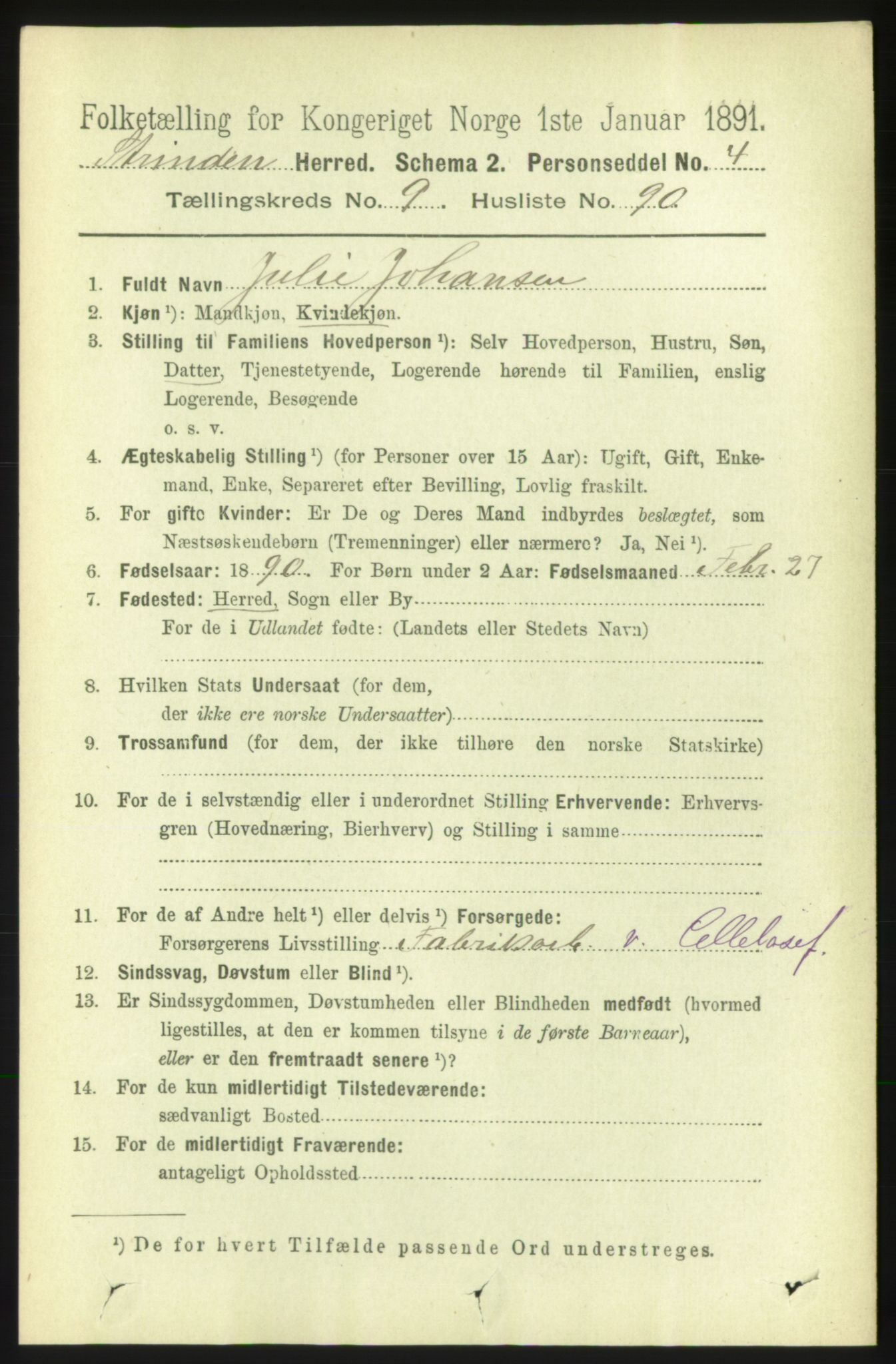 RA, 1891 census for 1660 Strinda, 1891, p. 8880