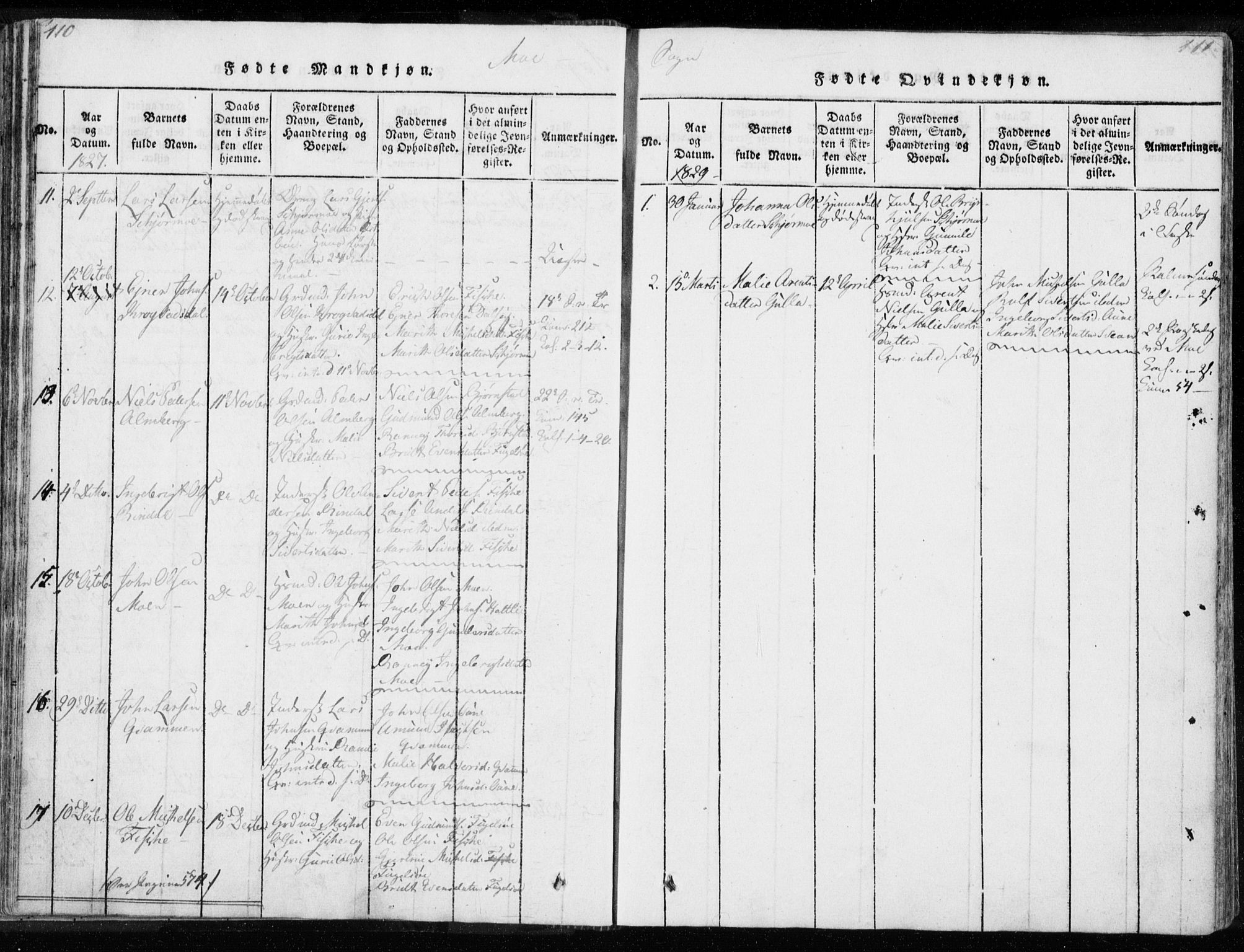 Ministerialprotokoller, klokkerbøker og fødselsregistre - Møre og Romsdal, AV/SAT-A-1454/595/L1041: Parish register (official) no. 595A03, 1819-1829, p. 110-111