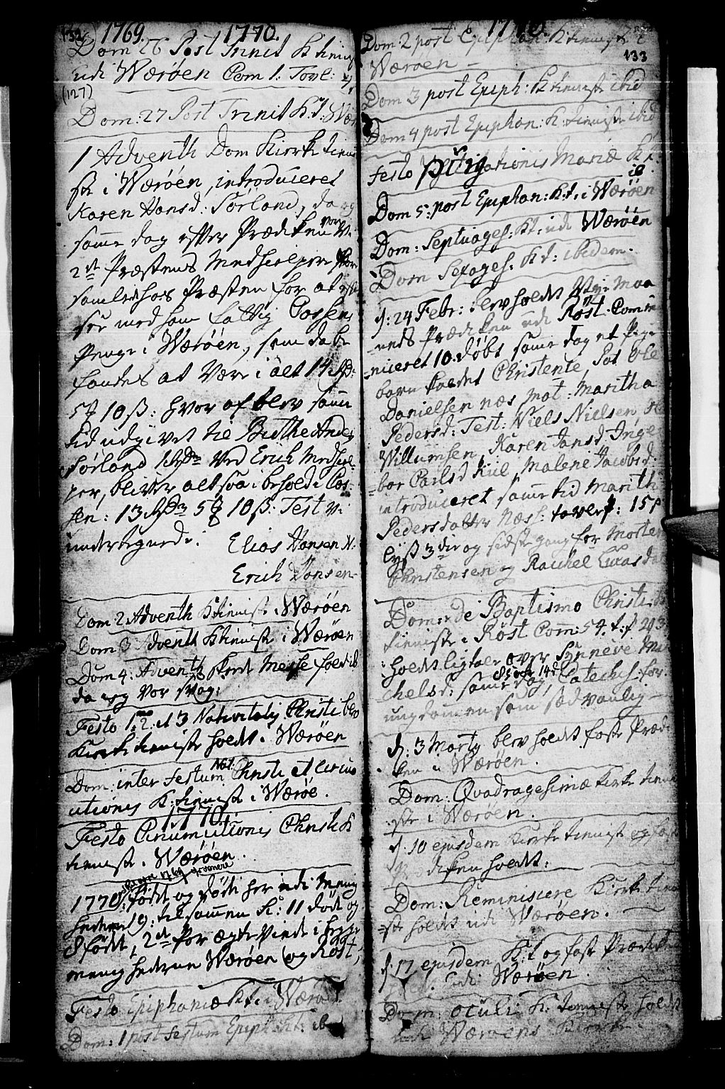 Ministerialprotokoller, klokkerbøker og fødselsregistre - Nordland, AV/SAT-A-1459/807/L0118: Parish register (official) no. 807A01, 1752-1798, p. 132-133