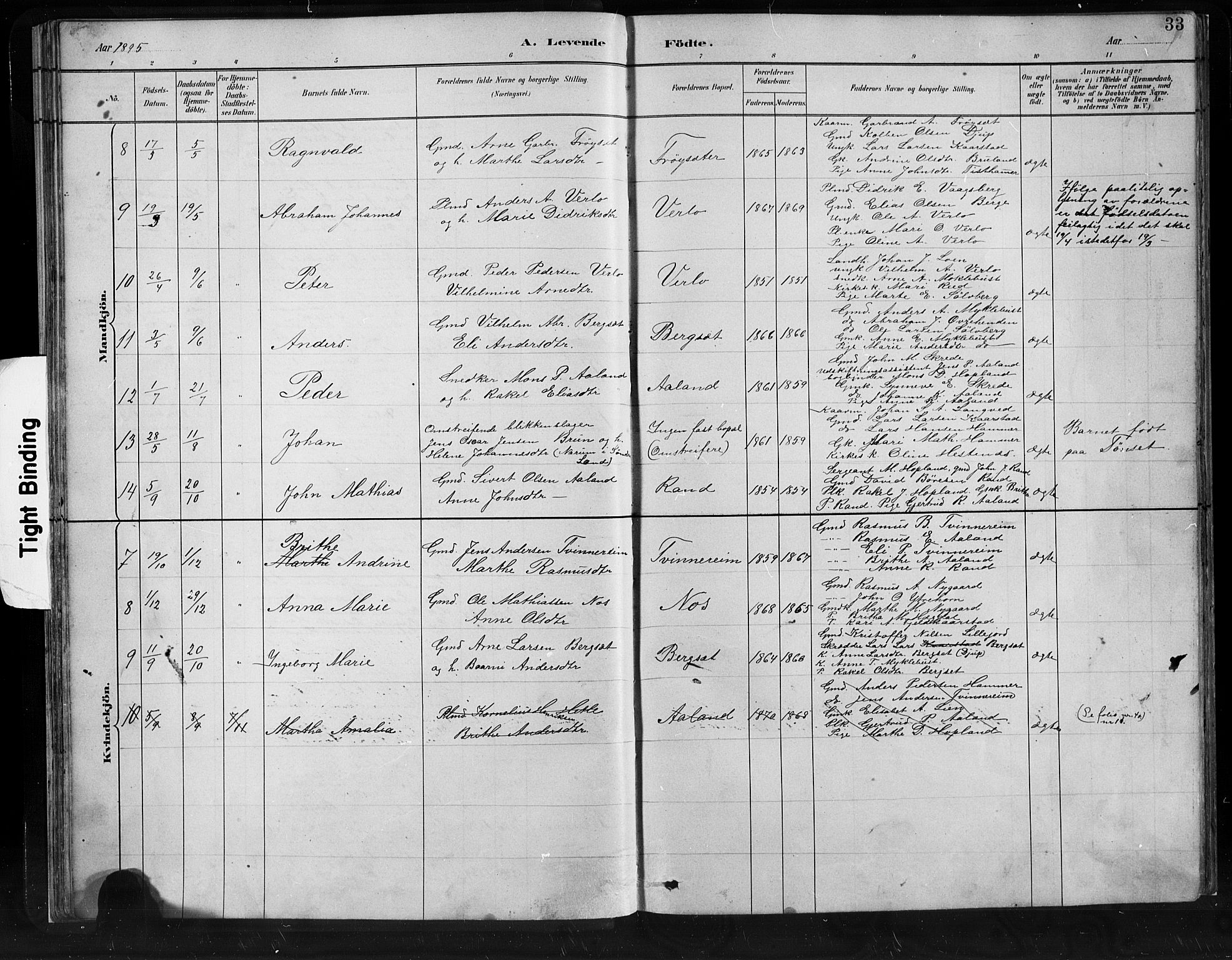 Innvik sokneprestembete, SAB/A-80501: Parish register (copy) no. C 3, 1883-1911, p. 33