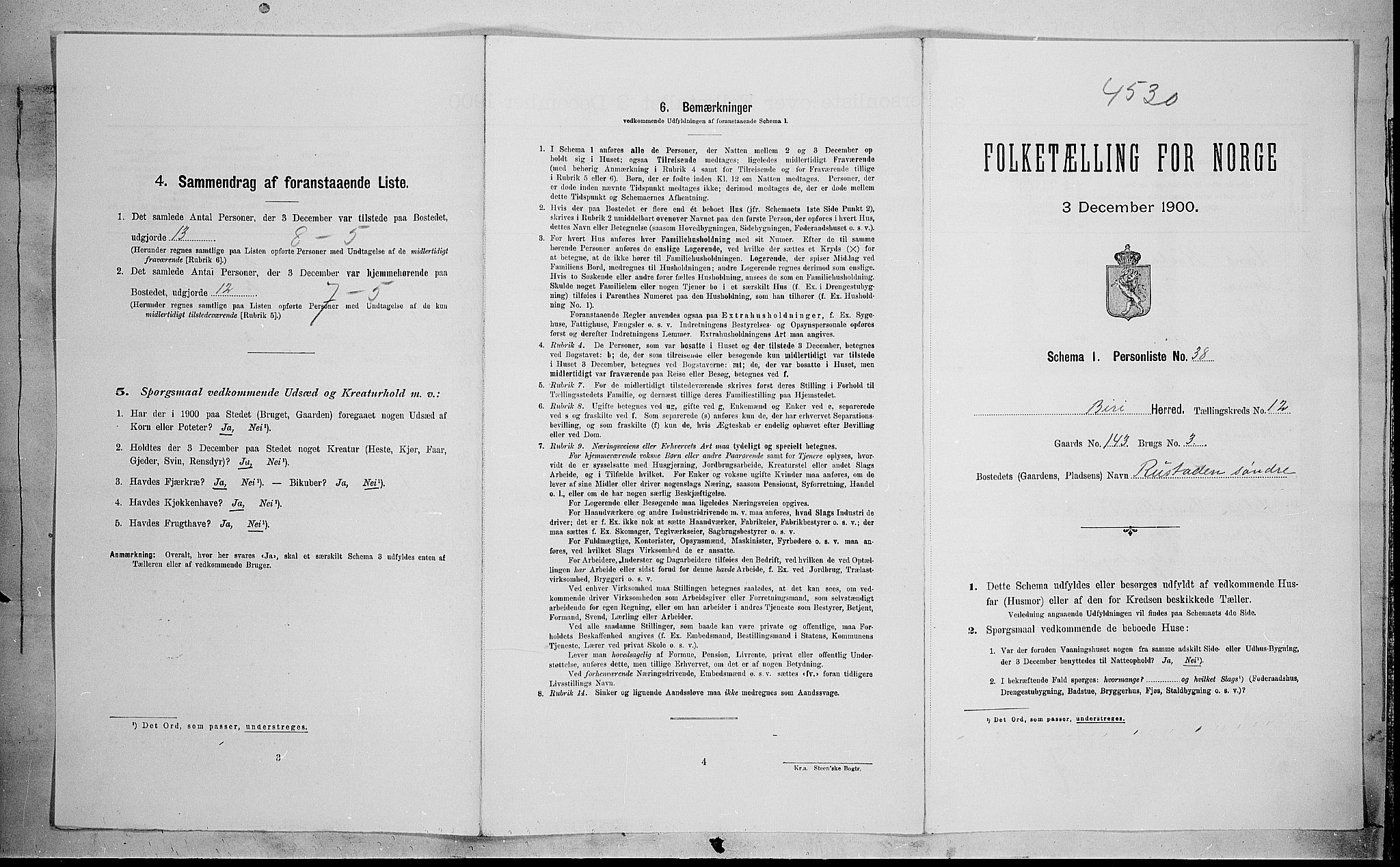 SAH, 1900 census for Biri, 1900, p. 1516