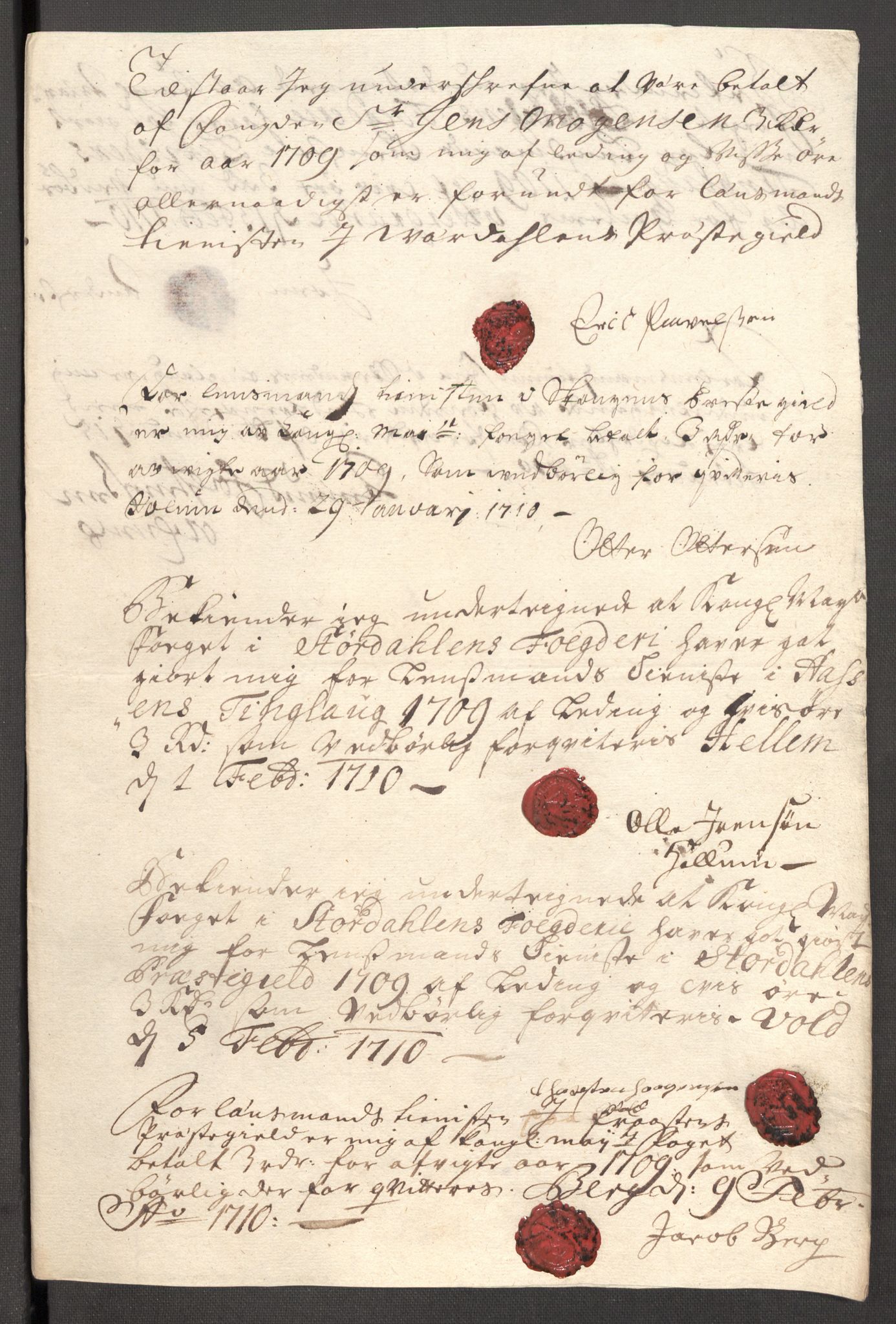 Rentekammeret inntil 1814, Reviderte regnskaper, Fogderegnskap, AV/RA-EA-4092/R62/L4199: Fogderegnskap Stjørdal og Verdal, 1709, p. 215