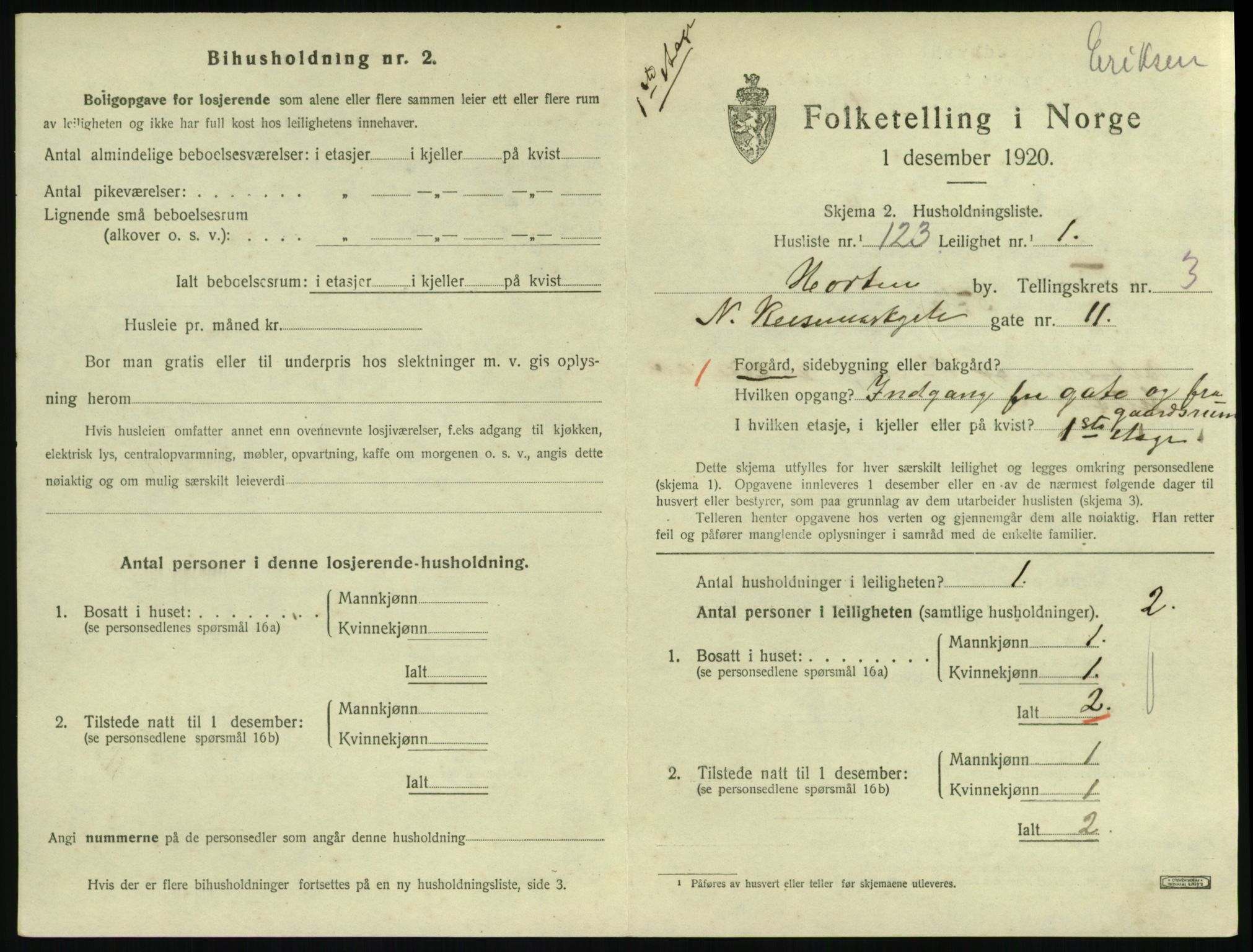 SAKO, 1920 census for Horten, 1920, p. 4541