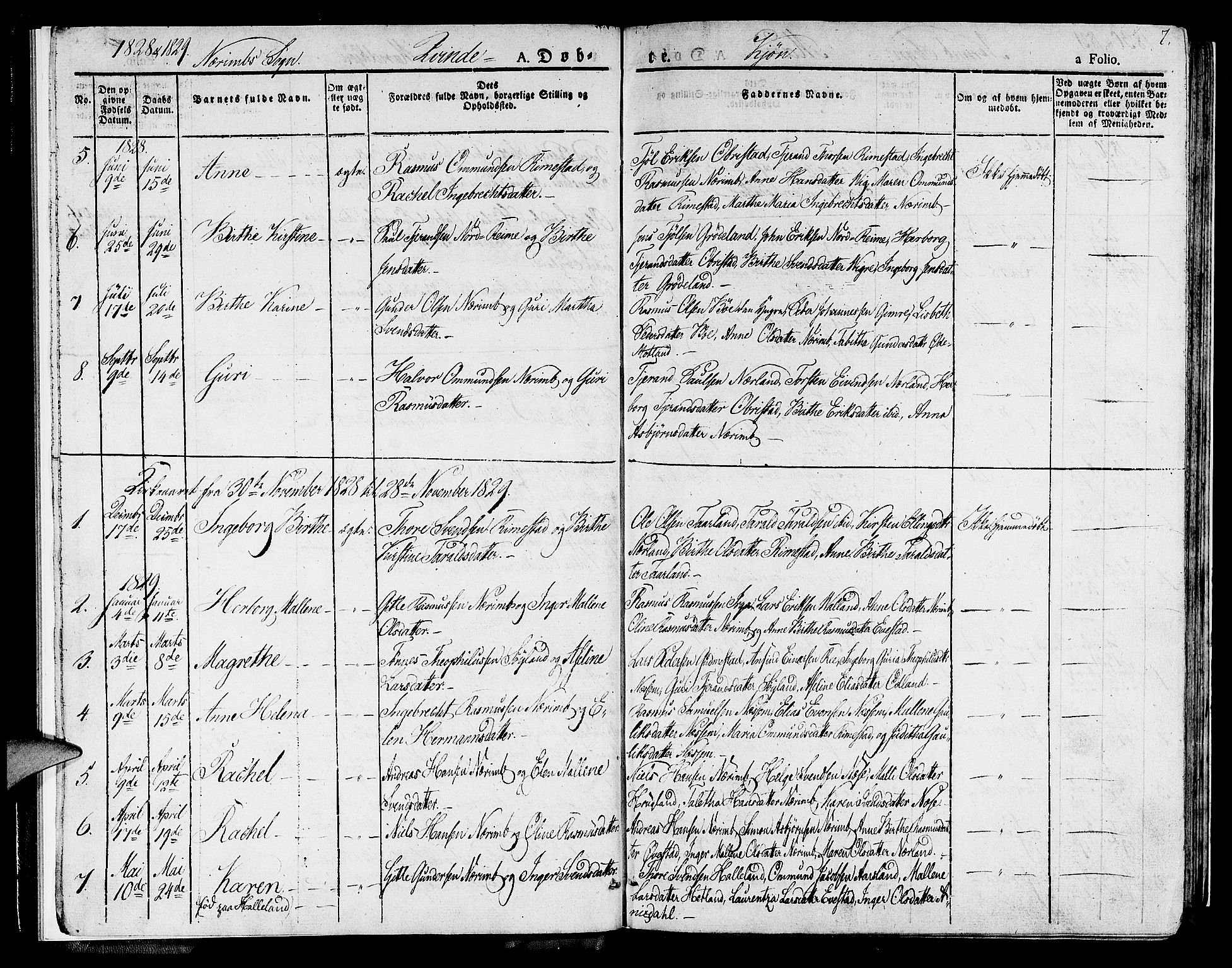Hå sokneprestkontor, SAST/A-101801/001/30BA/L0004: Parish register (official) no. A 4.1 /1, 1826-1841, p. 7