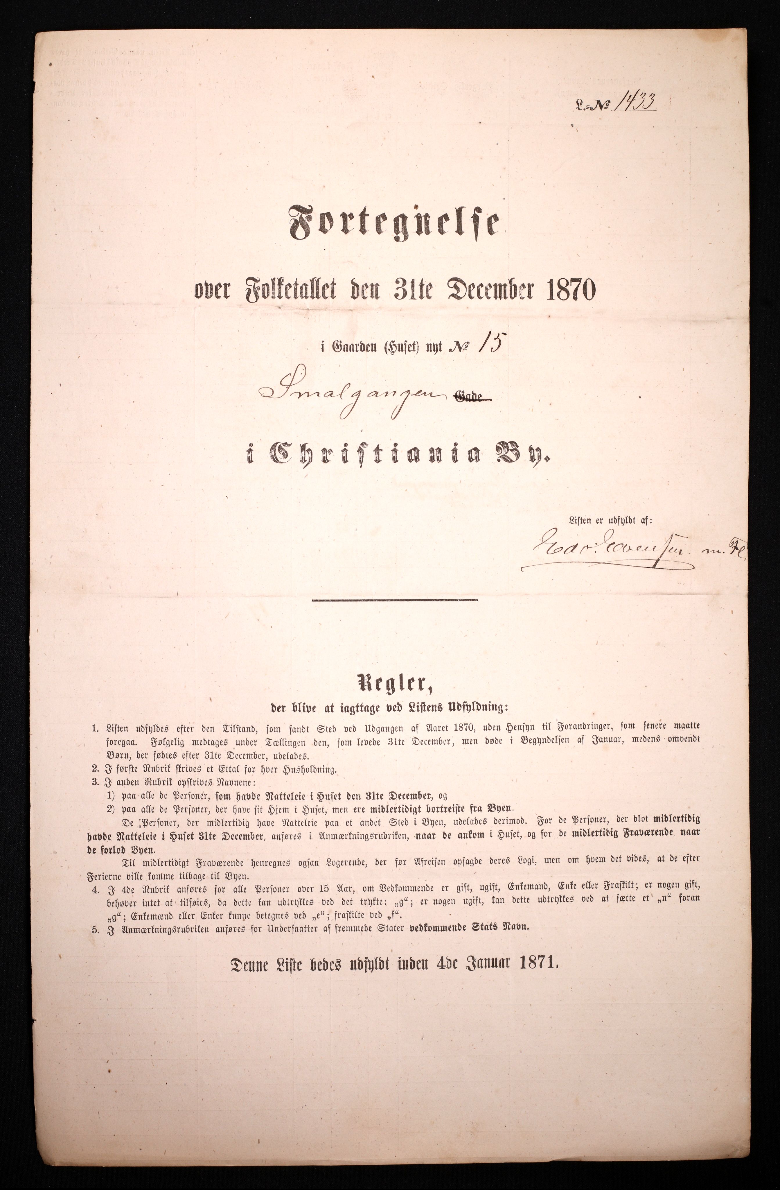 RA, 1870 census for 0301 Kristiania, 1870, p. 3493