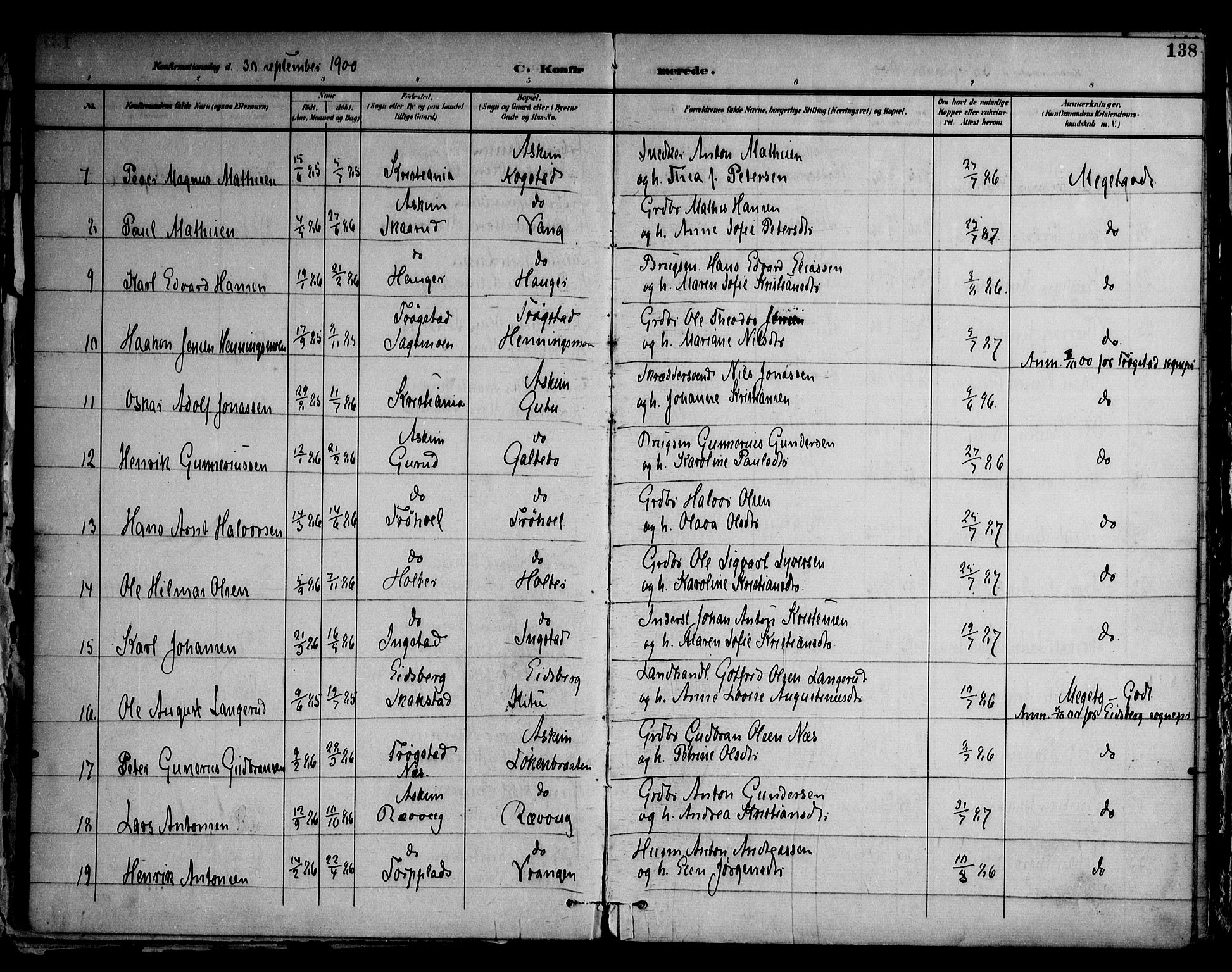 Askim prestekontor Kirkebøker, AV/SAO-A-10900/F/Fa/L0008: Parish register (official) no. 8, 1898-1912, p. 138